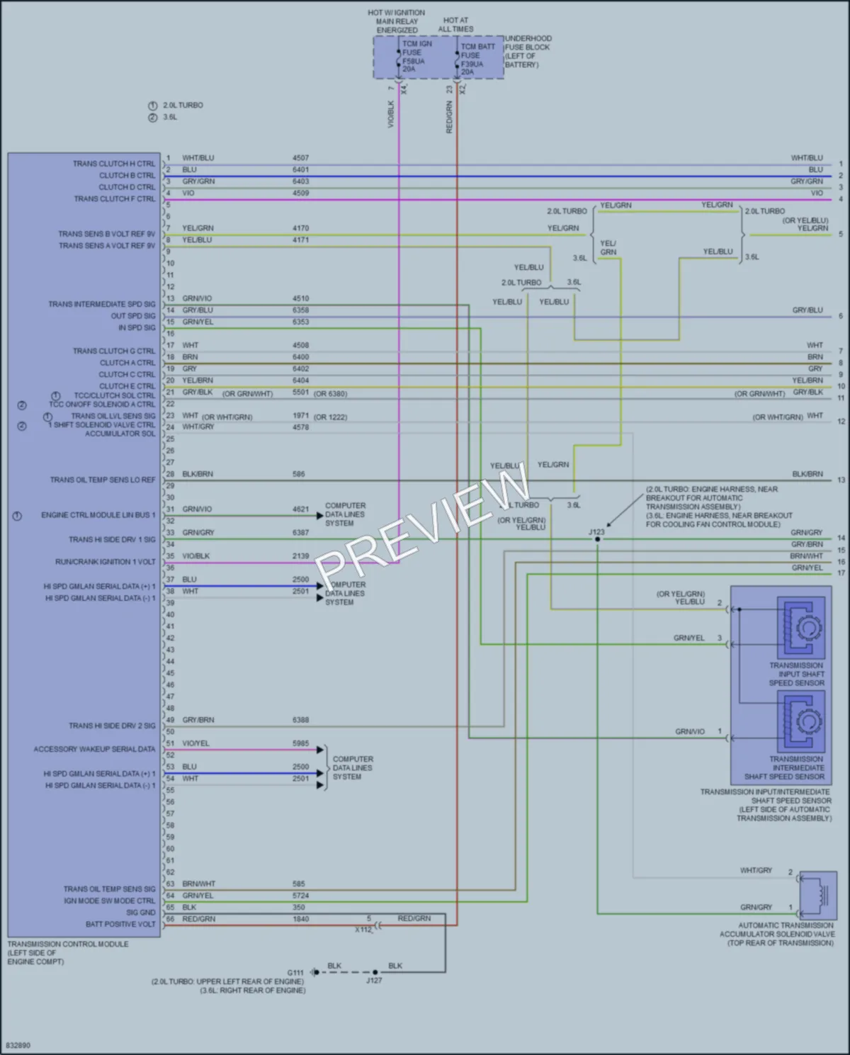 2023 Chevrolet Blazer Transmission wiring diagram preview