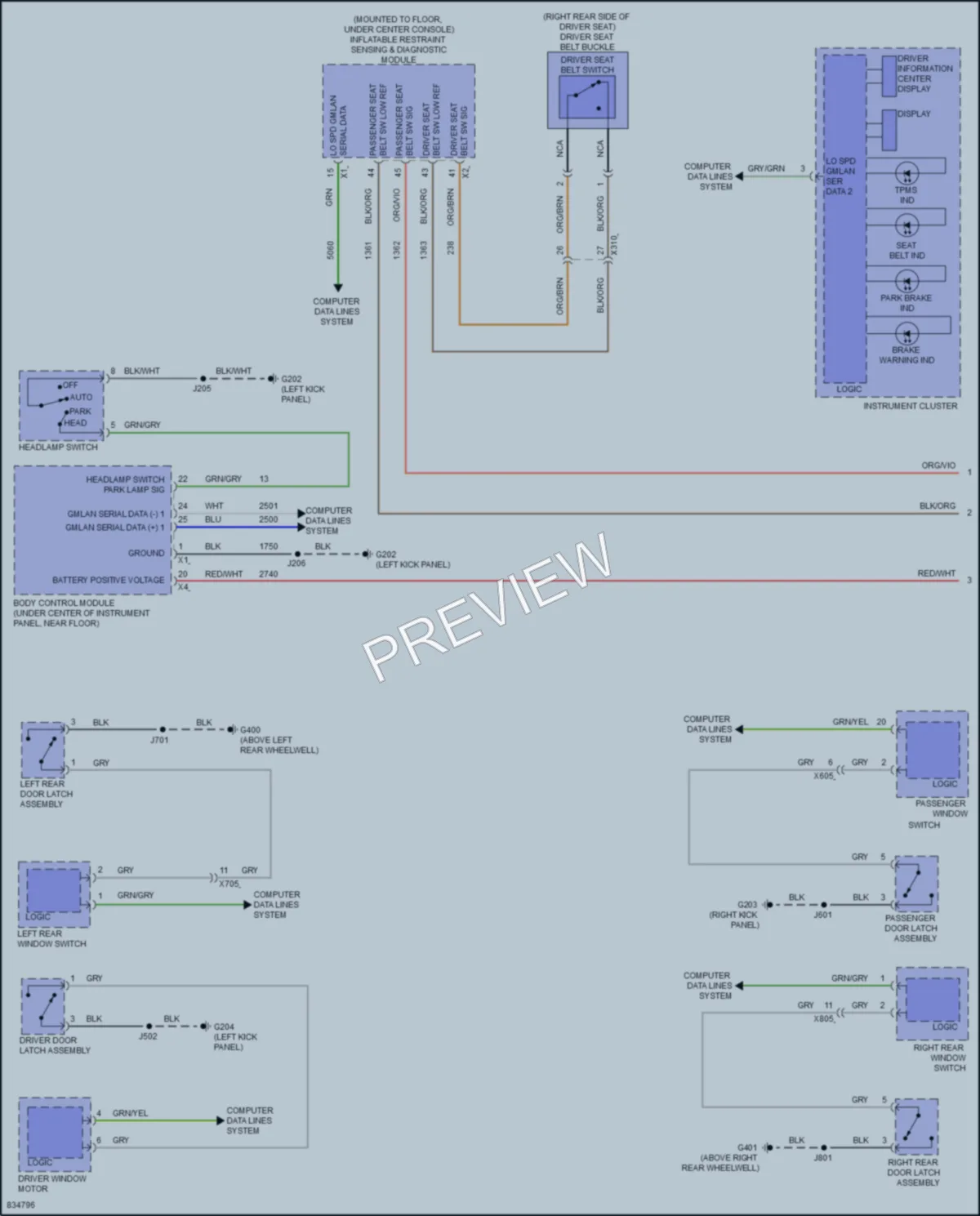 2023 Chevrolet Blazer Warning Systems wiring diagram preview