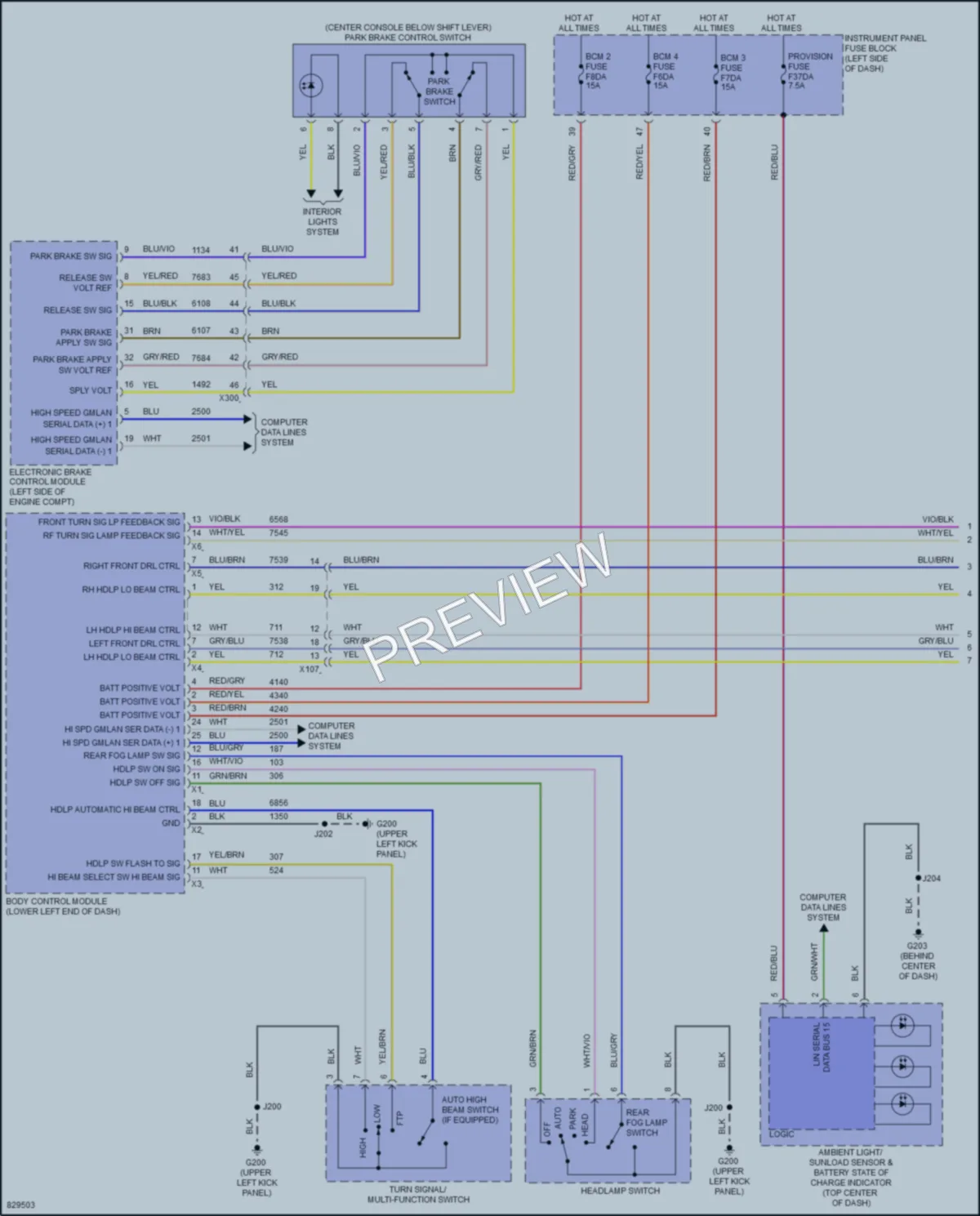 2023 Chevrolet BoltEUV Headlights wiring diagram preview