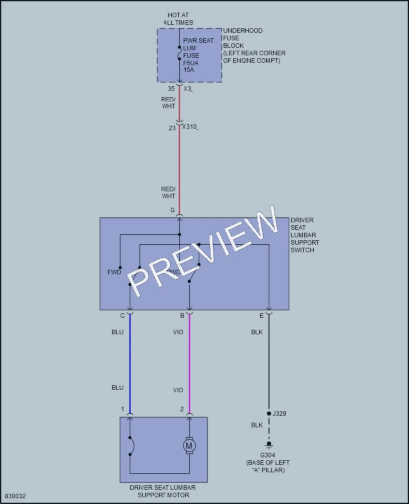 2023 Chevrolet BoltEUV Power Seats wiring diagram preview