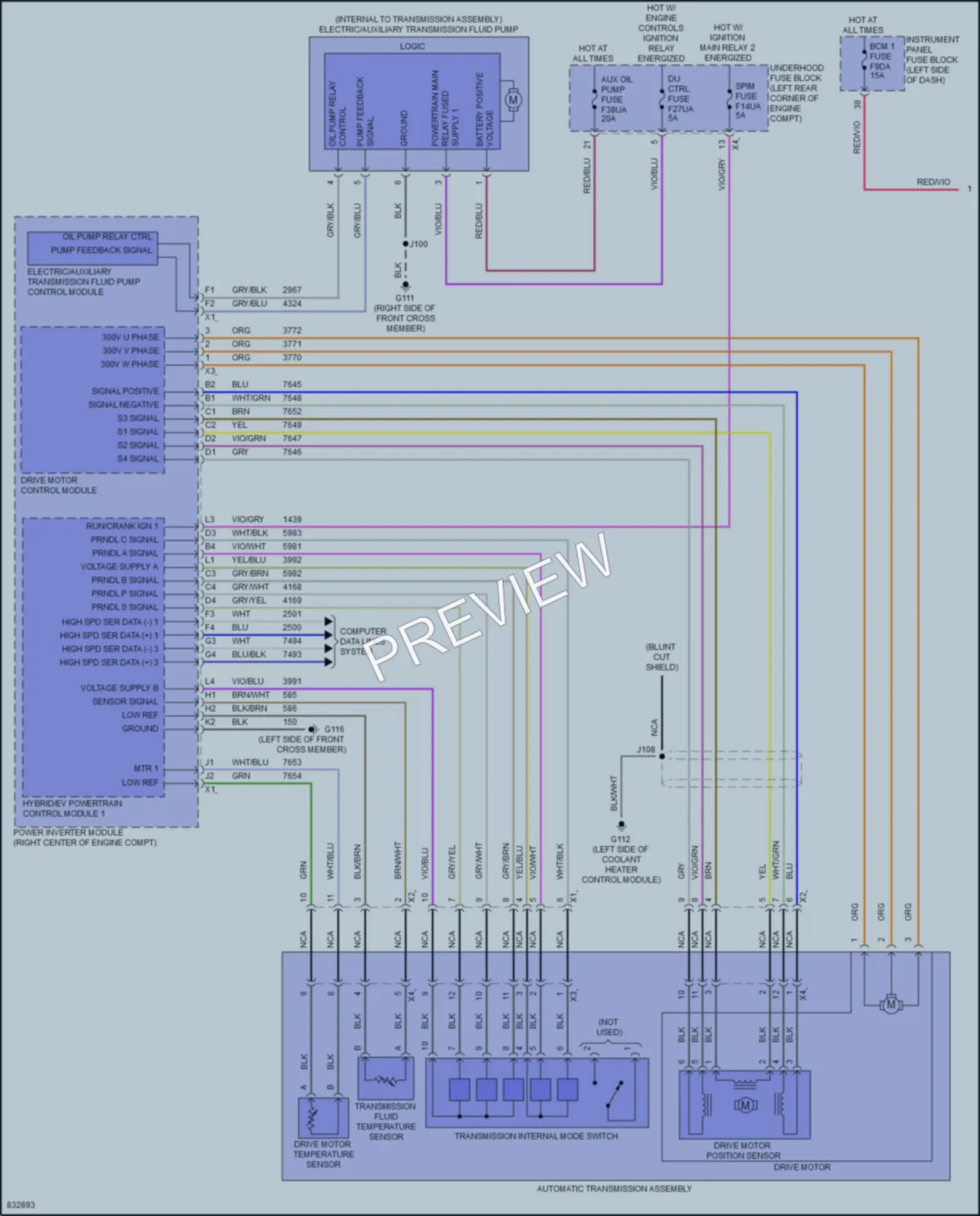 2023 Chevrolet BoltEUV Transmission wiring diagram preview