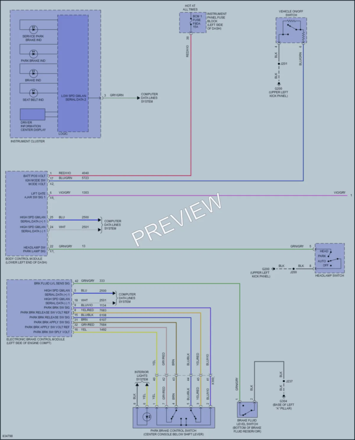 2023 Chevrolet BoltEUV Warning Systems wiring diagram preview