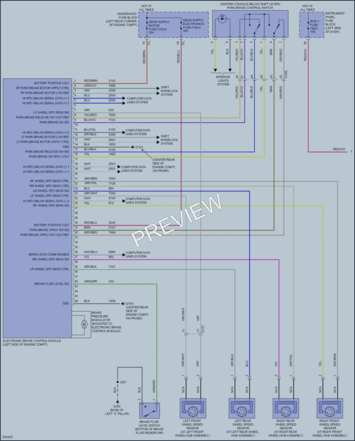 2023 Chevrolet BoltEV Anti Lock Brakes wiring diagram preview