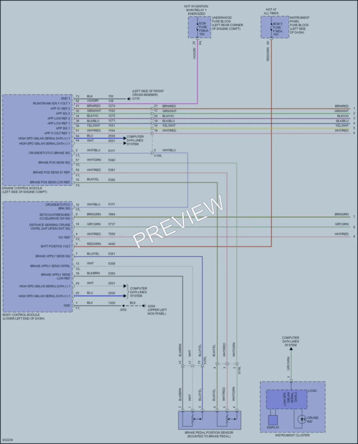 2023 Chevrolet BoltEV Cruise Control wiring diagram preview