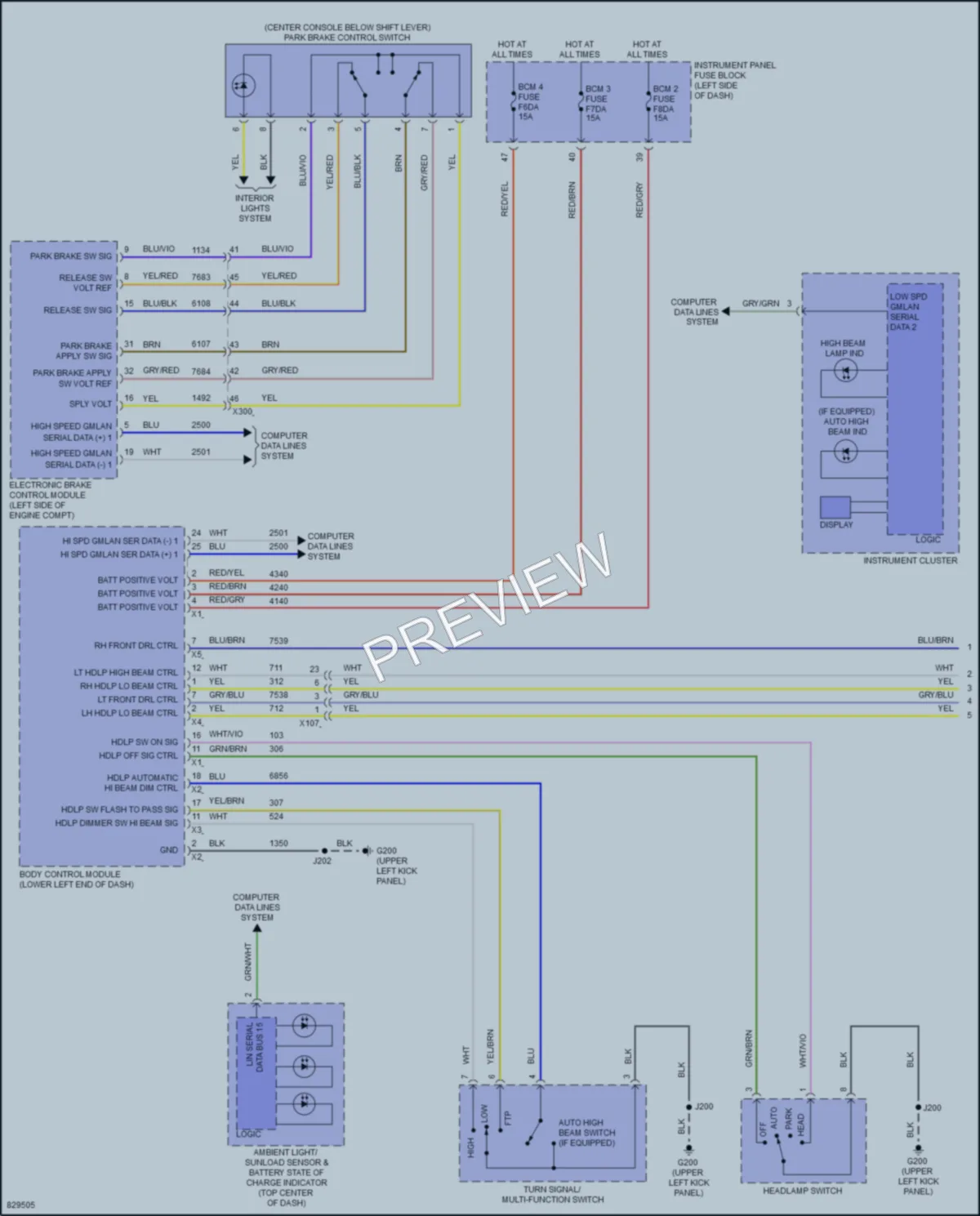 2023 Chevrolet BoltEV Headlights wiring diagram preview