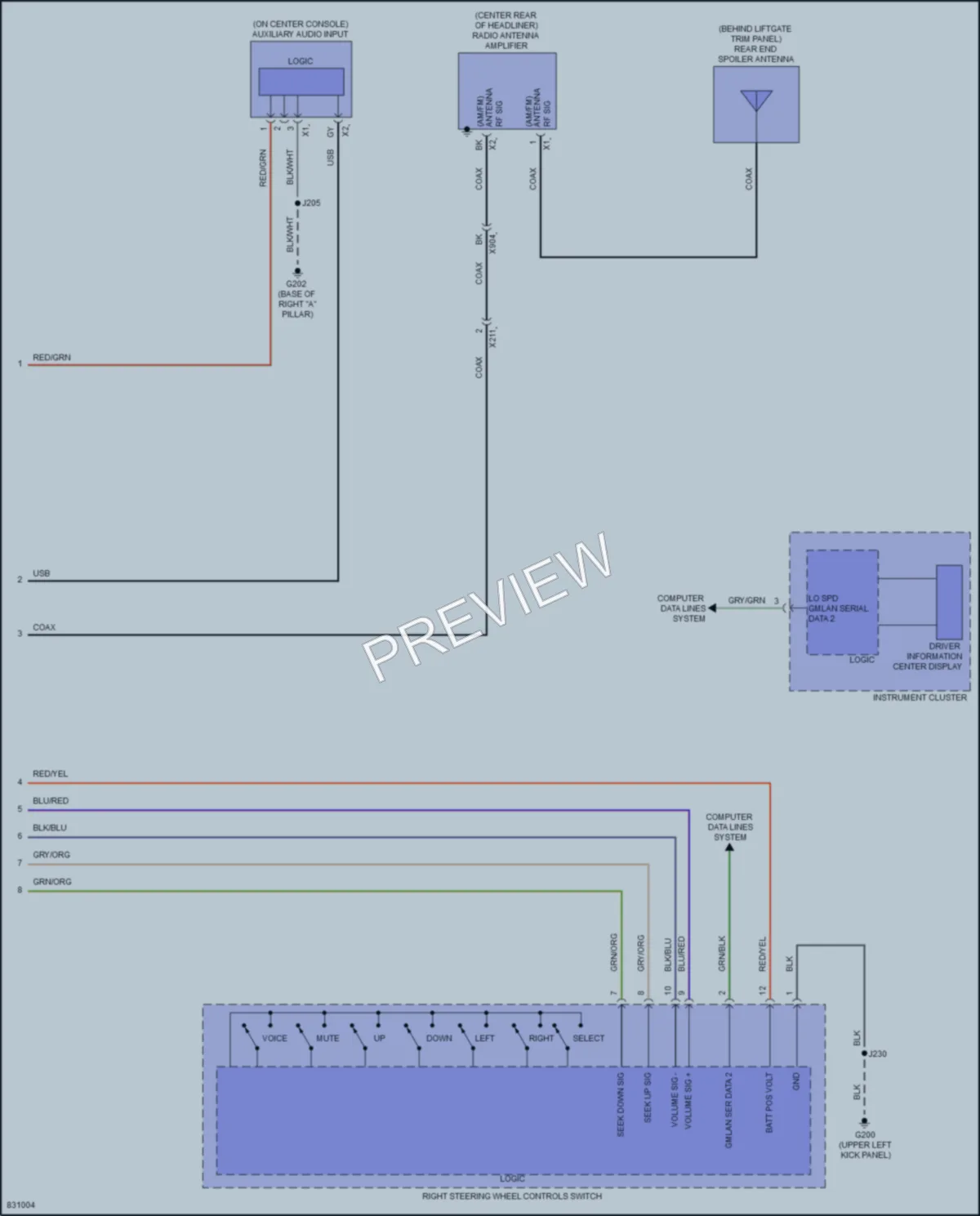2023 Chevrolet BoltEV Radio wiring diagram preview
