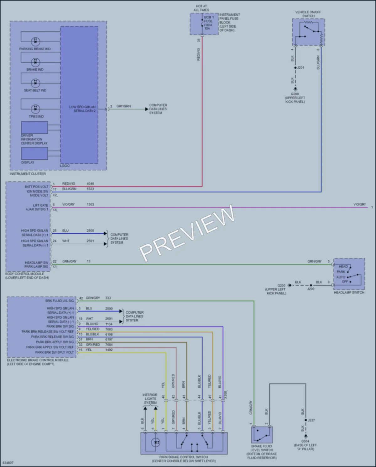 2023 Chevrolet BoltEV Warning Systems wiring diagram preview