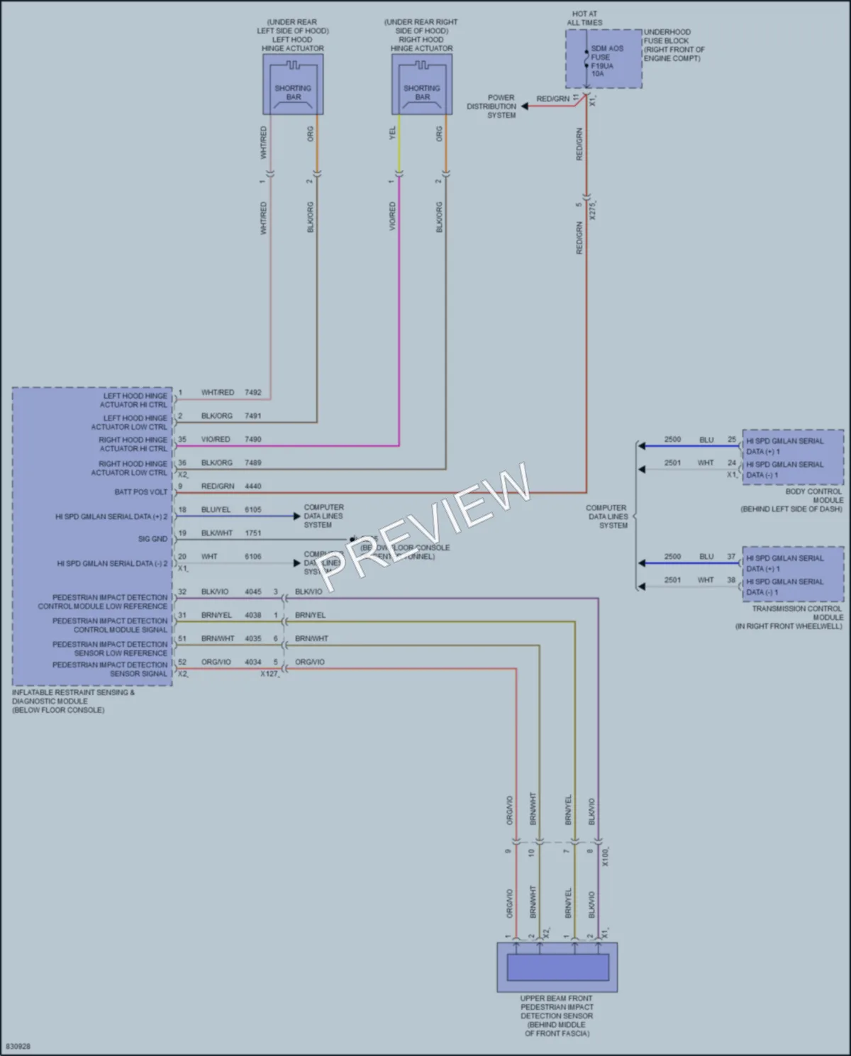 2023 Chevrolet Camaro Active Bodyworks wiring diagram preview