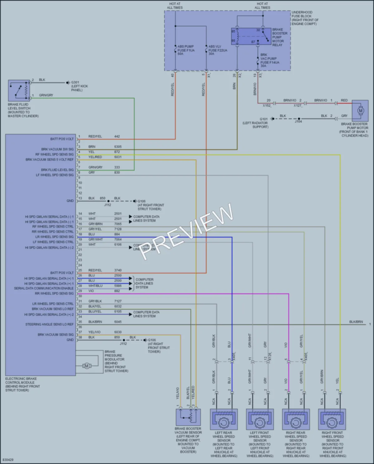 2023 Chevrolet Camaro Anti Lock Brakes wiring diagram preview