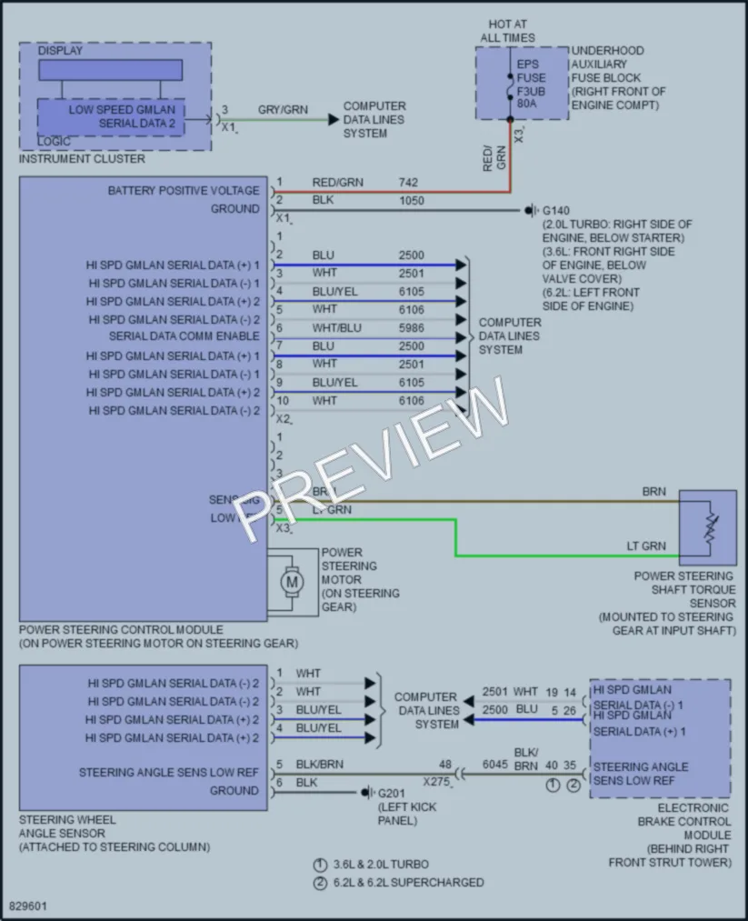 2023 Chevrolet Camaro Electronic Power Steering wiring diagram preview