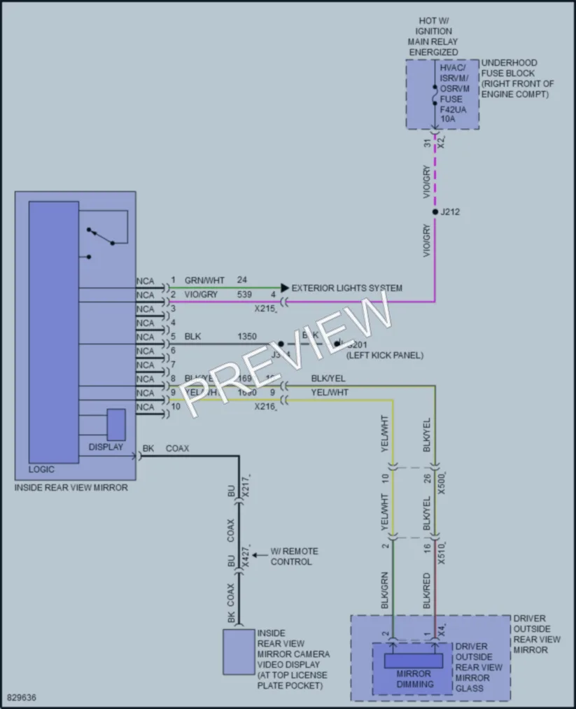 2023 Chevrolet Camaro Power Mirrors wiring diagram preview