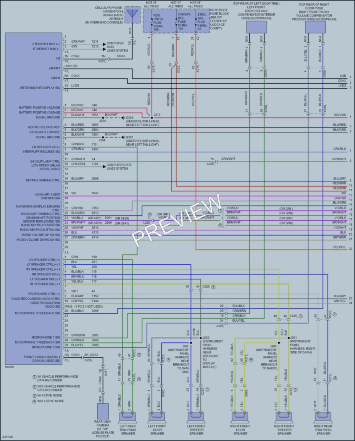 2023 Chevrolet Camaro Radio wiring diagram preview