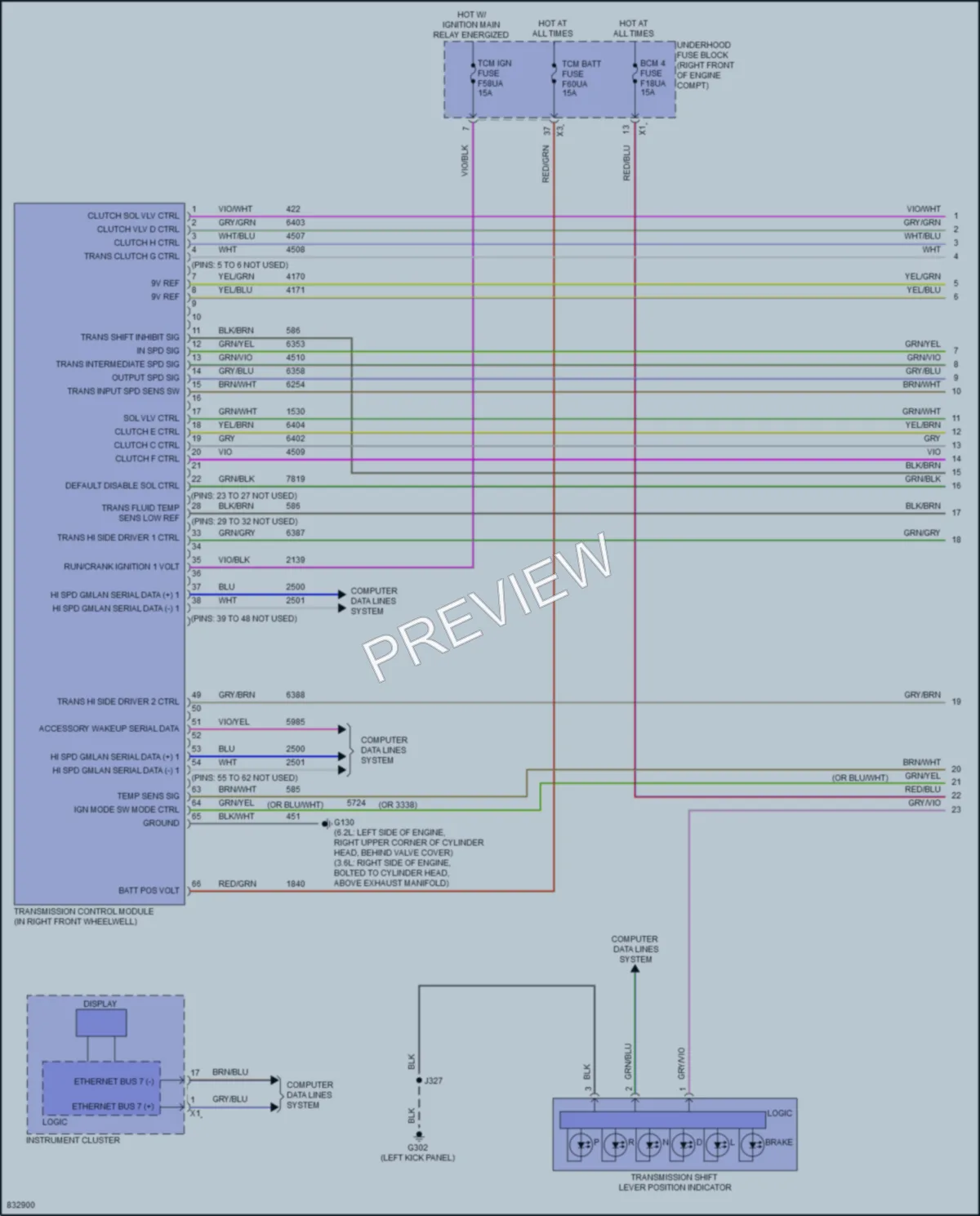 2023 Chevrolet Camaro Transmission wiring diagram preview