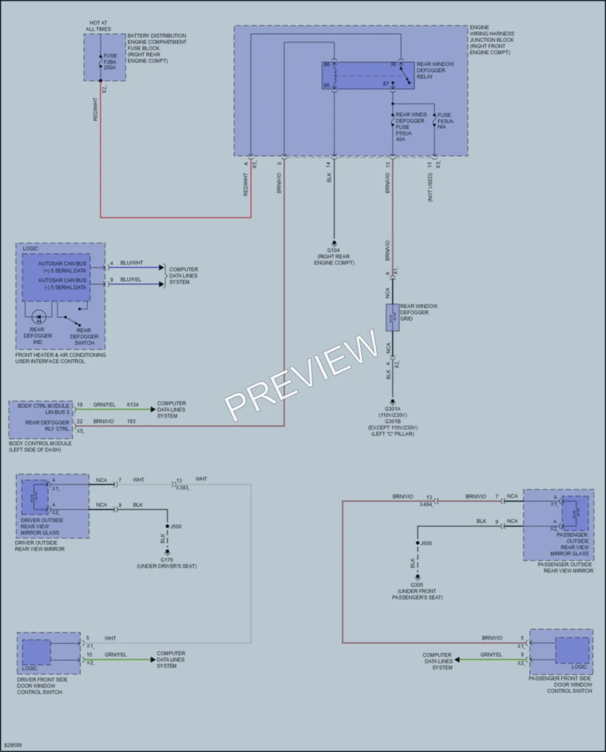 2023 Chevrolet Colorado Defoggers wiring diagram preview