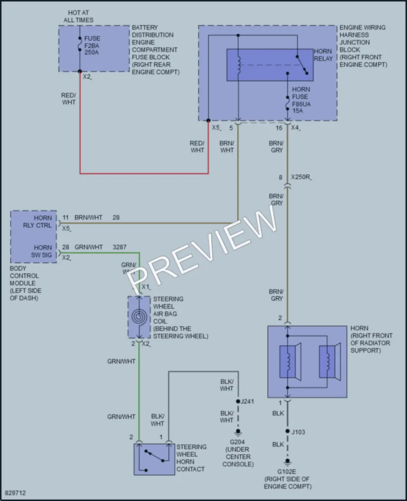 2023 Chevrolet Colorado Horn wiring diagram preview