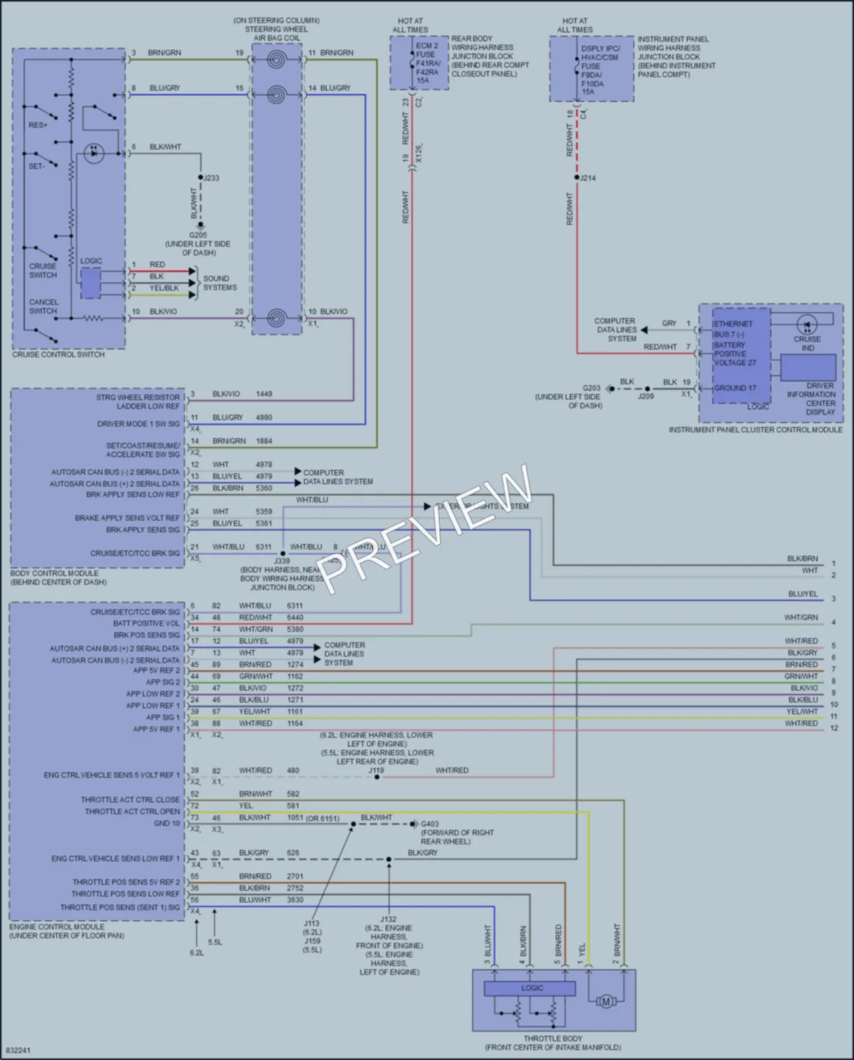 2023 Chevrolet CorvetteStingray Cruise Control wiring diagram preview