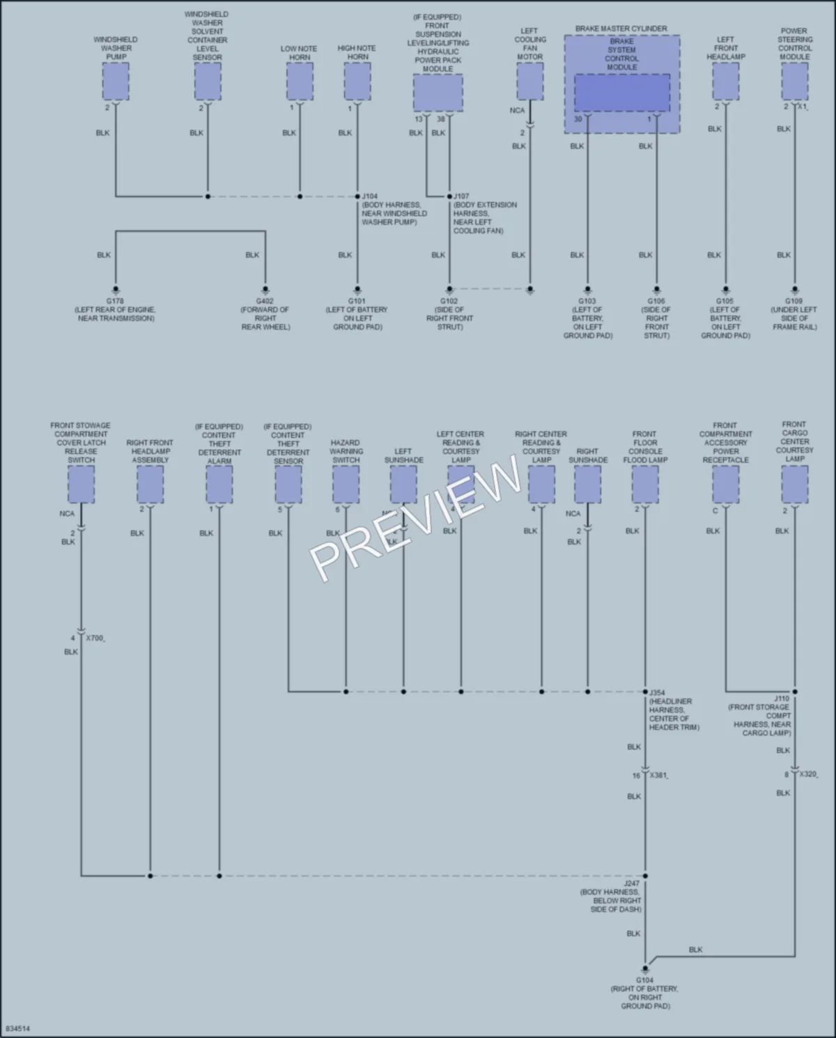 2023 Chevrolet CorvetteStingray Ground Distribution wiring diagram preview