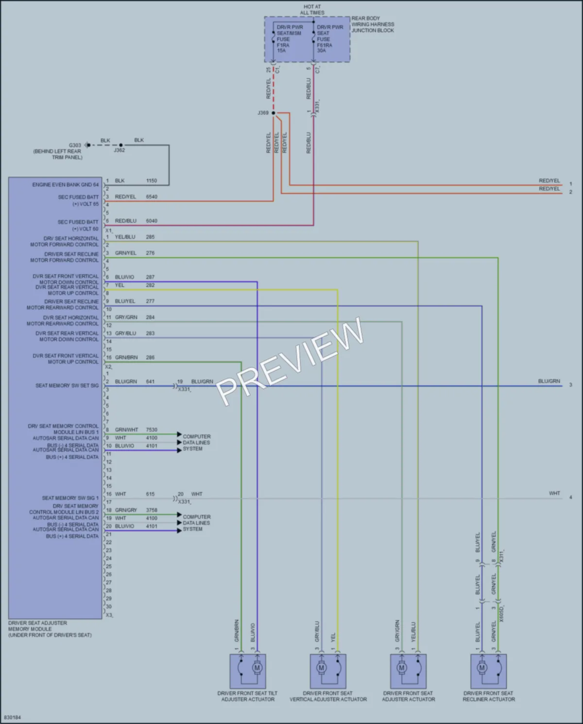 2023 Chevrolet CorvetteStingray Memory Systems wiring diagram preview