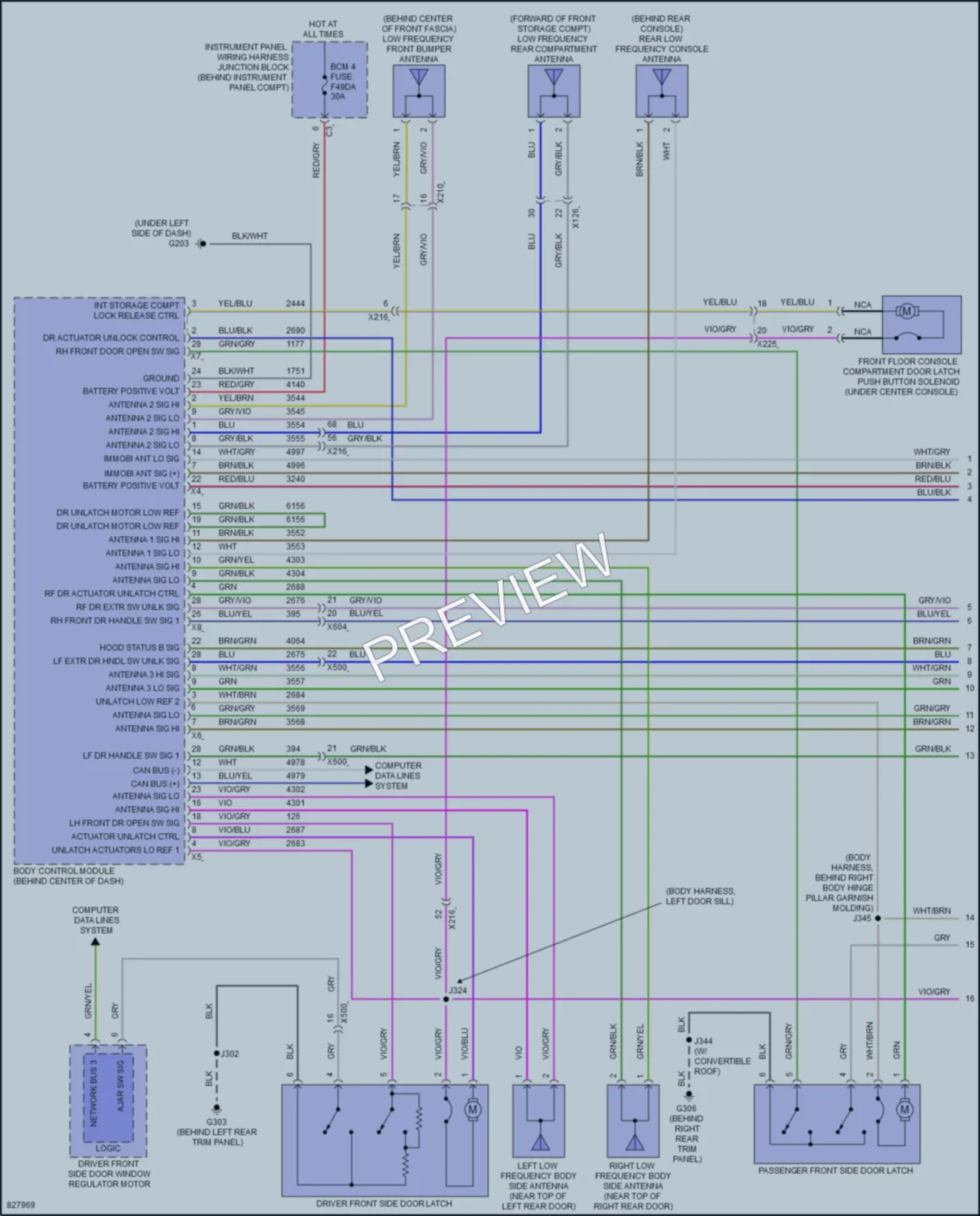 2023 Chevrolet CorvetteStingray Power Door Locks wiring diagram preview