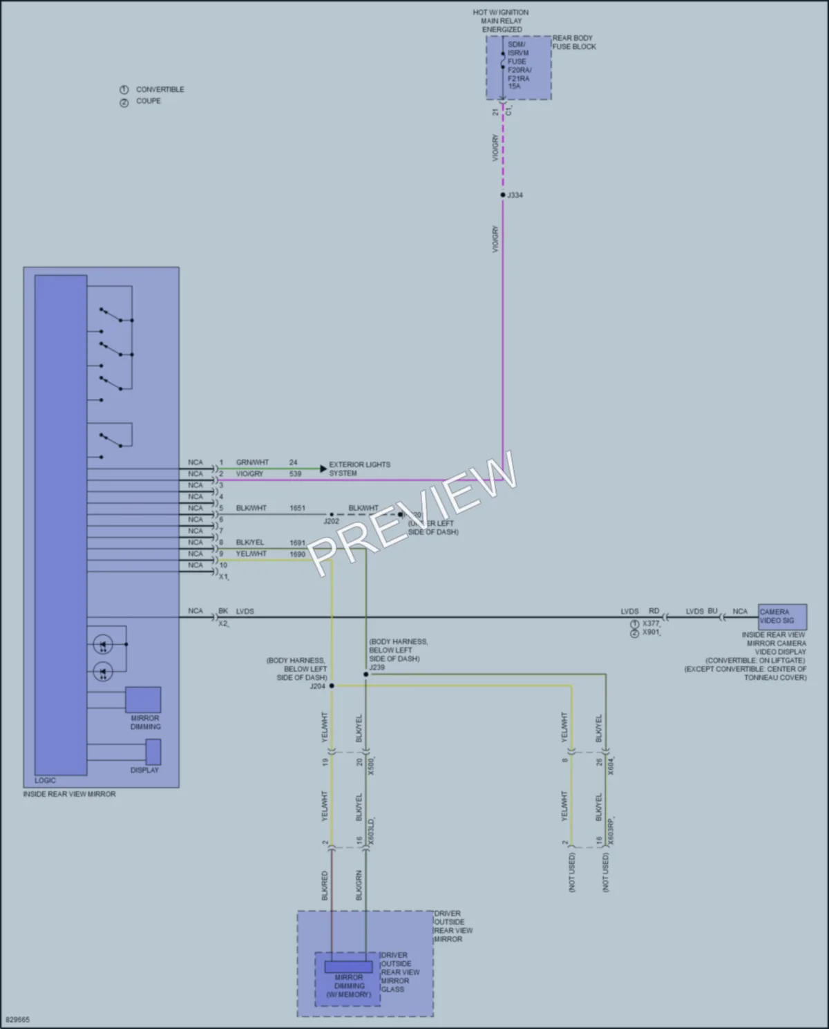 2023 Chevrolet CorvetteStingray Power Mirrors wiring diagram preview