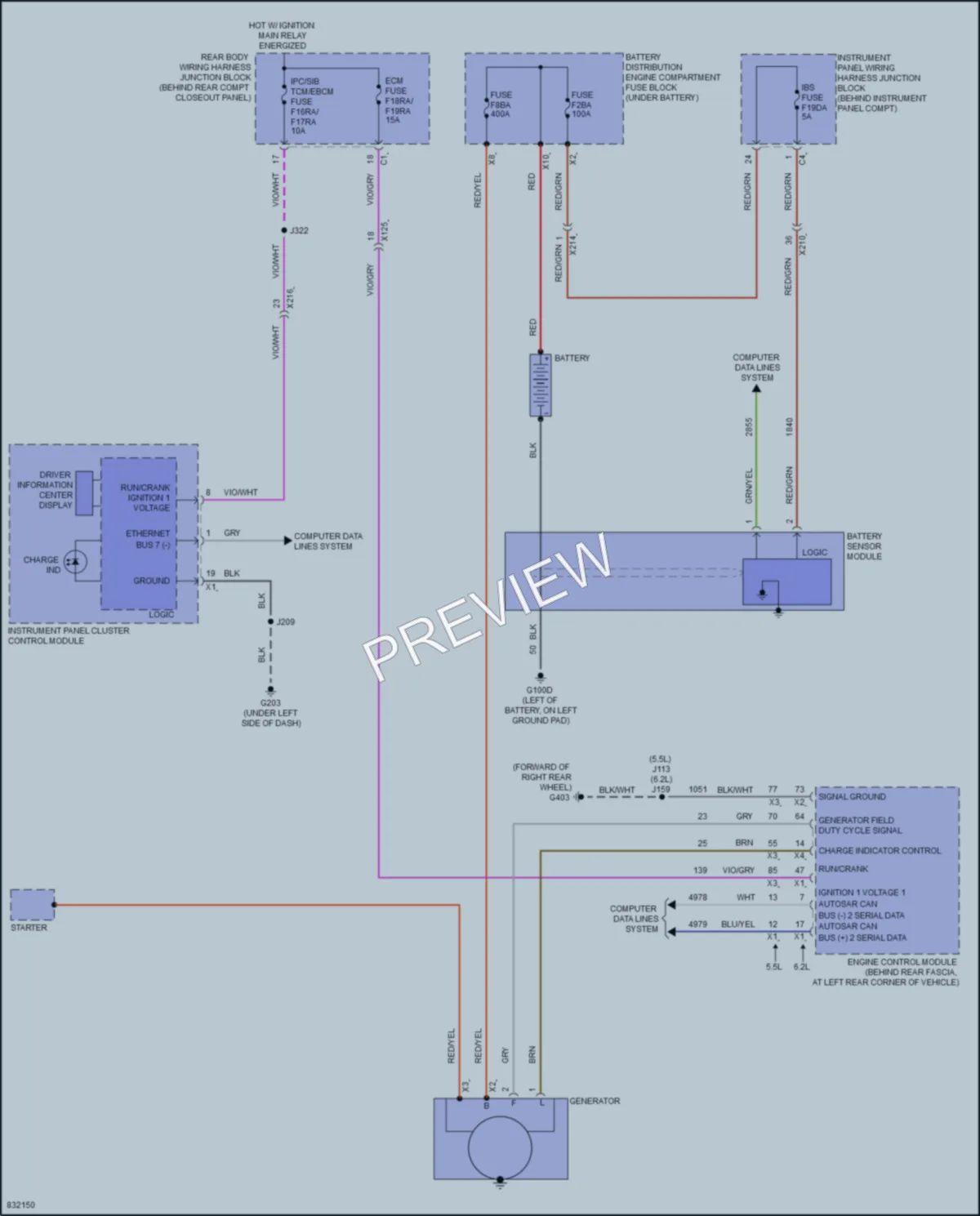 2023 Chevrolet CorvetteStingray Starting Charging wiring diagram preview