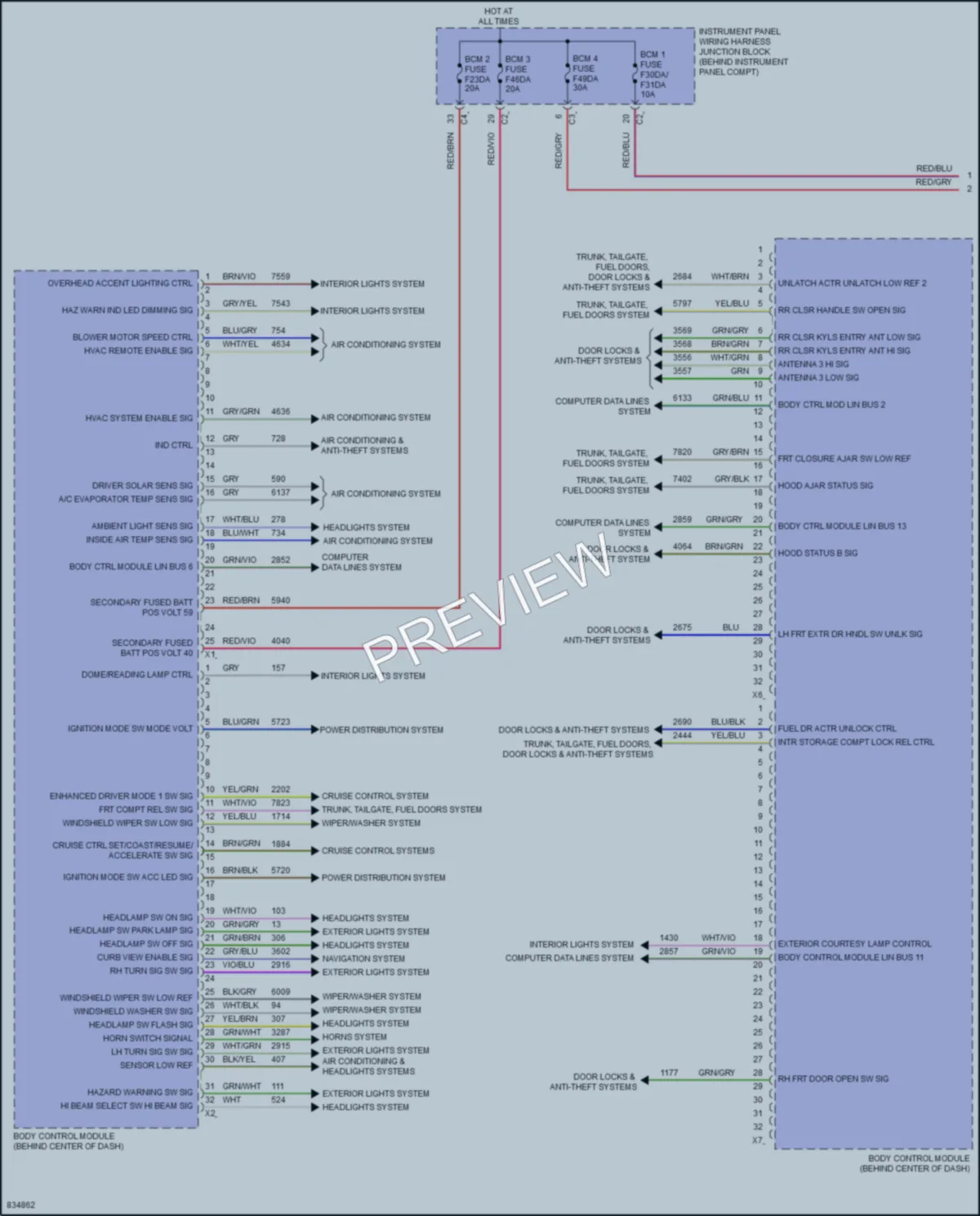 2023 Chevrolet CorvetteZ06 Body Control Modules wiring diagram preview