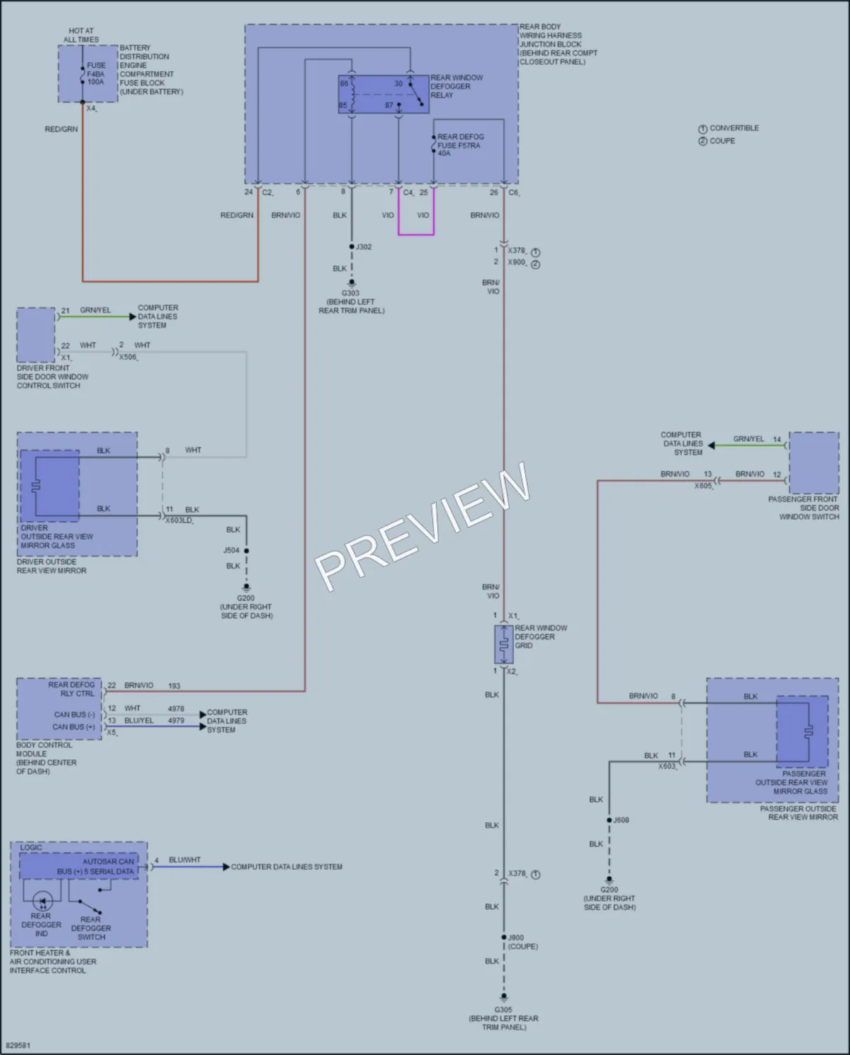2023 Chevrolet CorvetteZ06 Defoggers wiring diagram preview