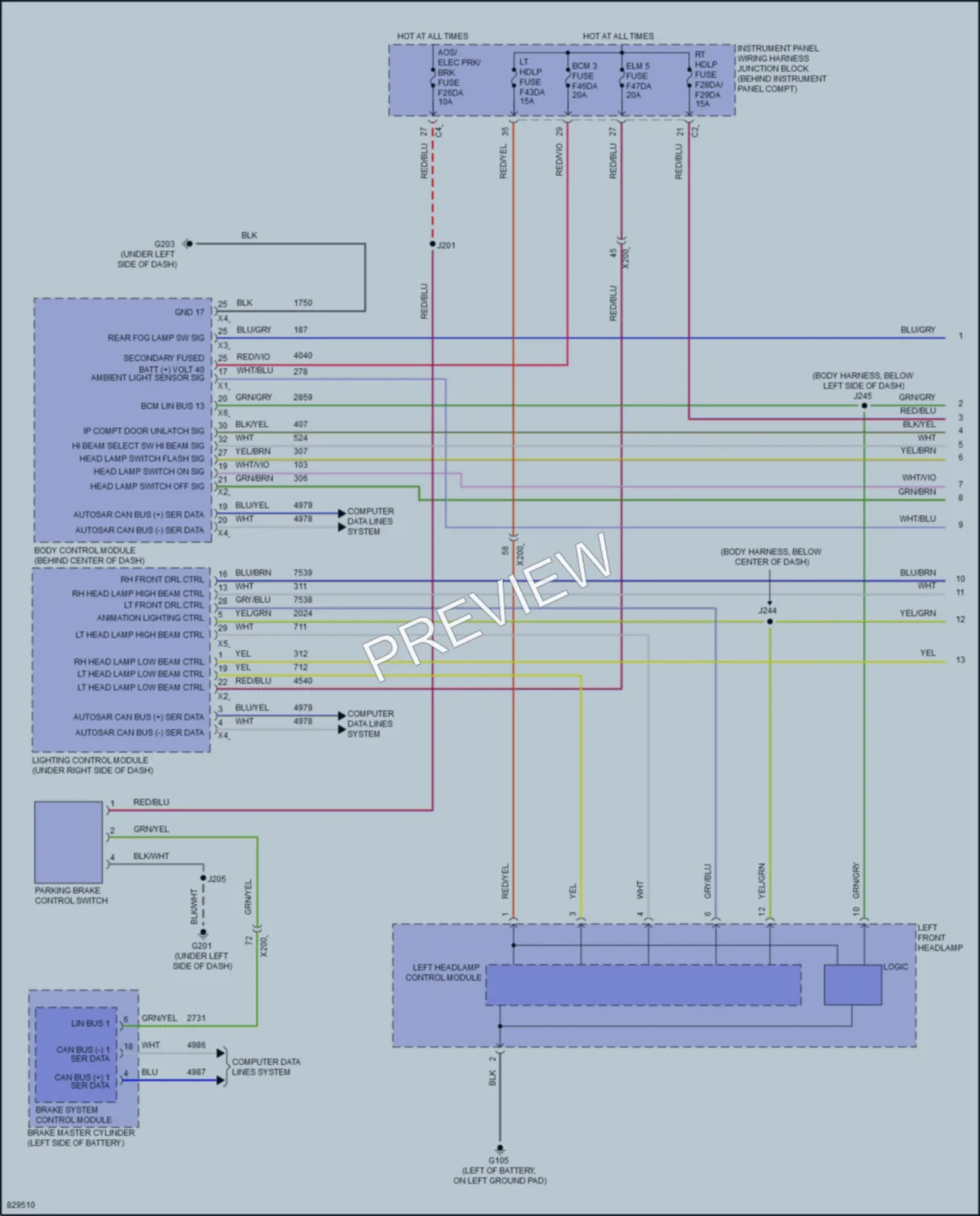 2023 Chevrolet CorvetteZ06 Headlights wiring diagram preview