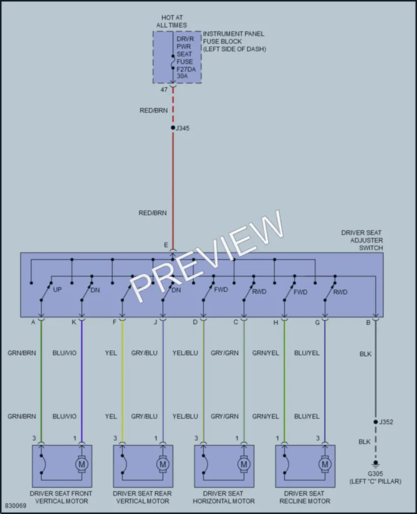 2023 Chevrolet Equinox Power Seats wiring diagram preview