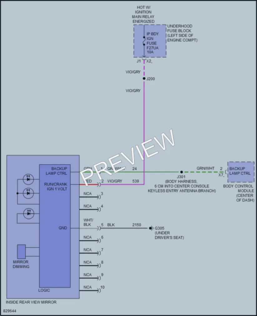 2023 Chevrolet Malibu Power Mirrors wiring diagram preview