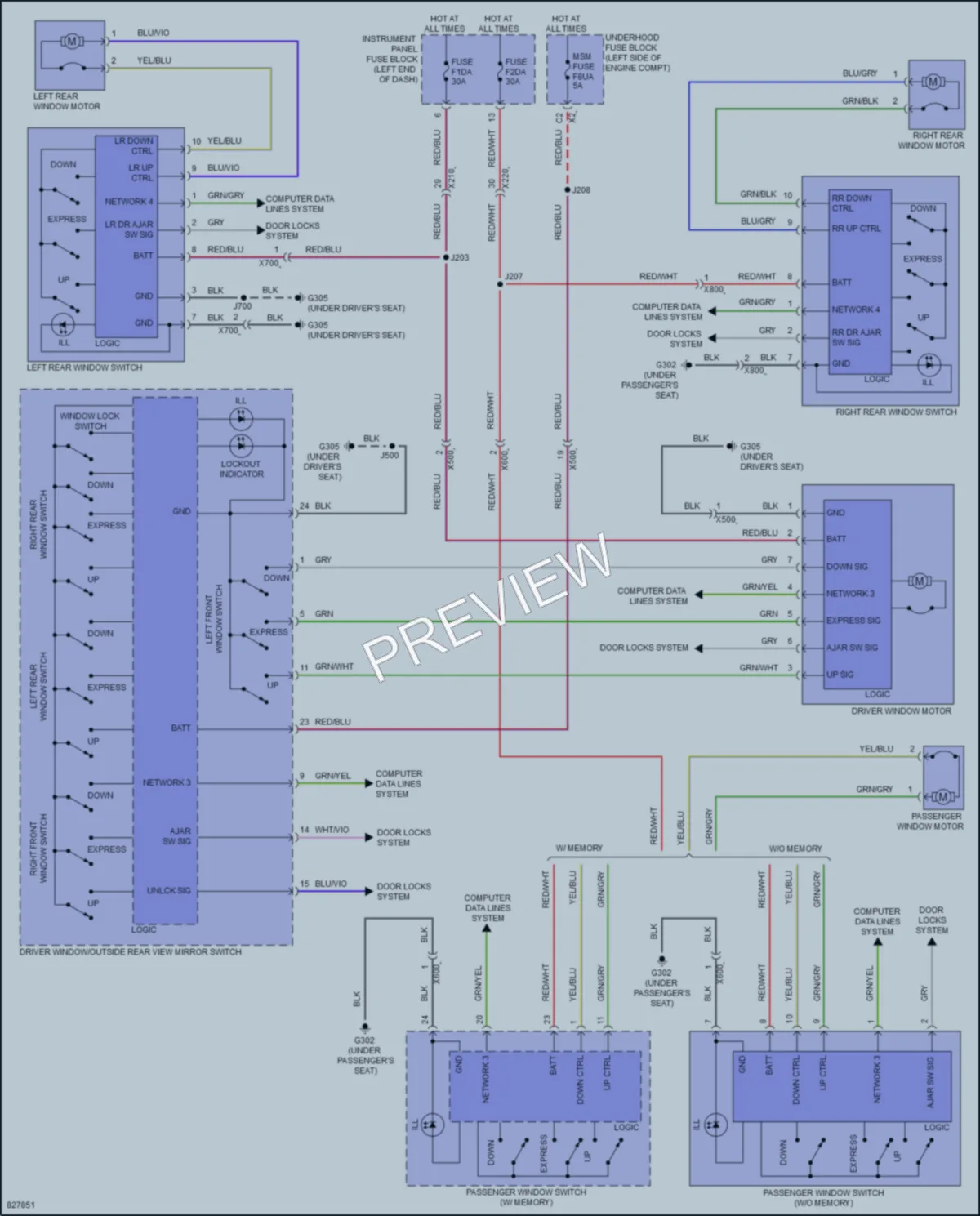 2023 Chevrolet Malibu Power Windows wiring diagram preview
