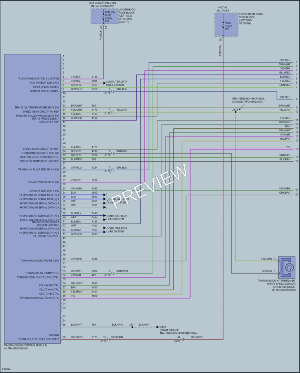 2023 Chevrolet Malibu Transmission wiring diagram preview
