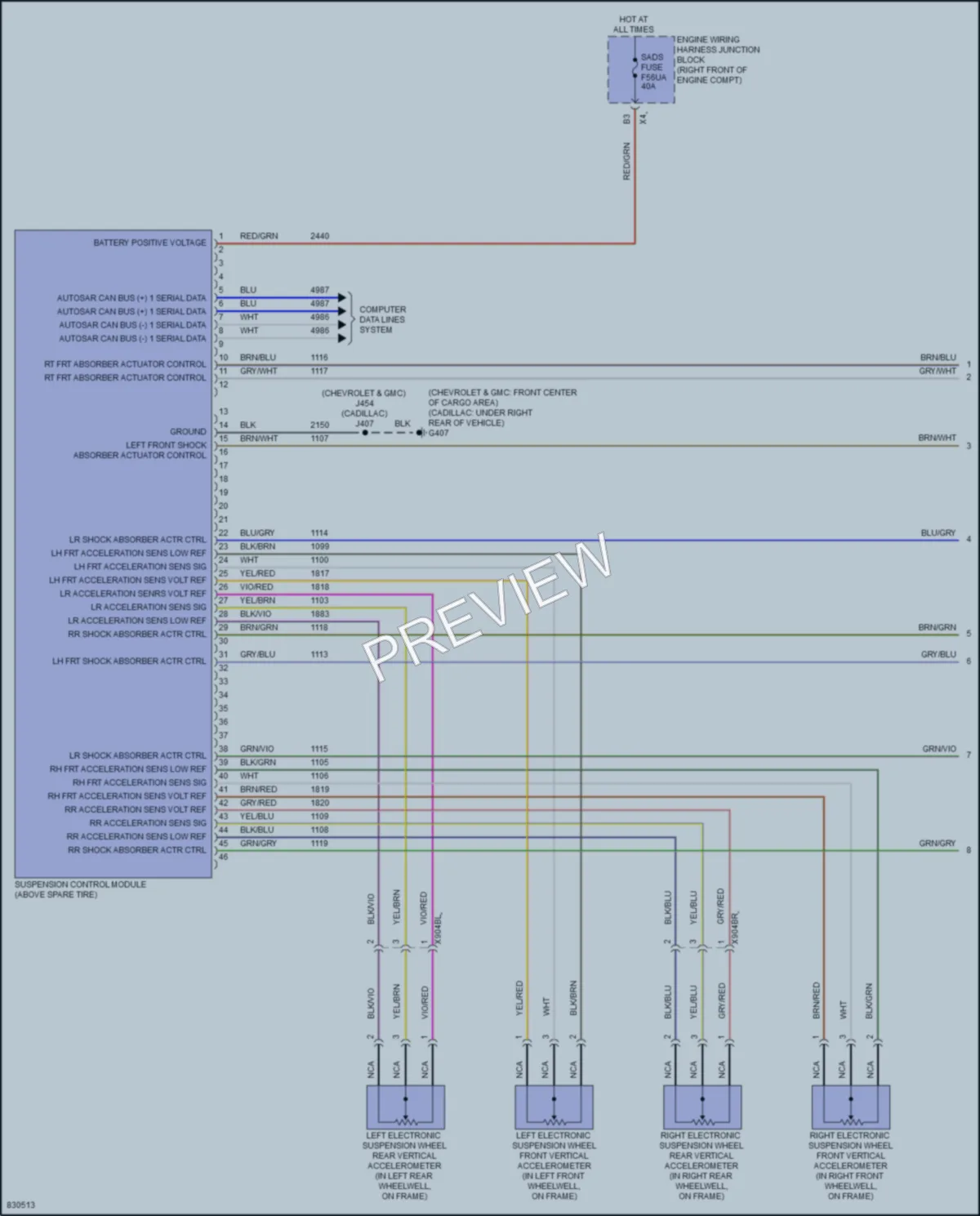 2023 Chevrolet Tahoe Electronic Suspension wiring diagram preview