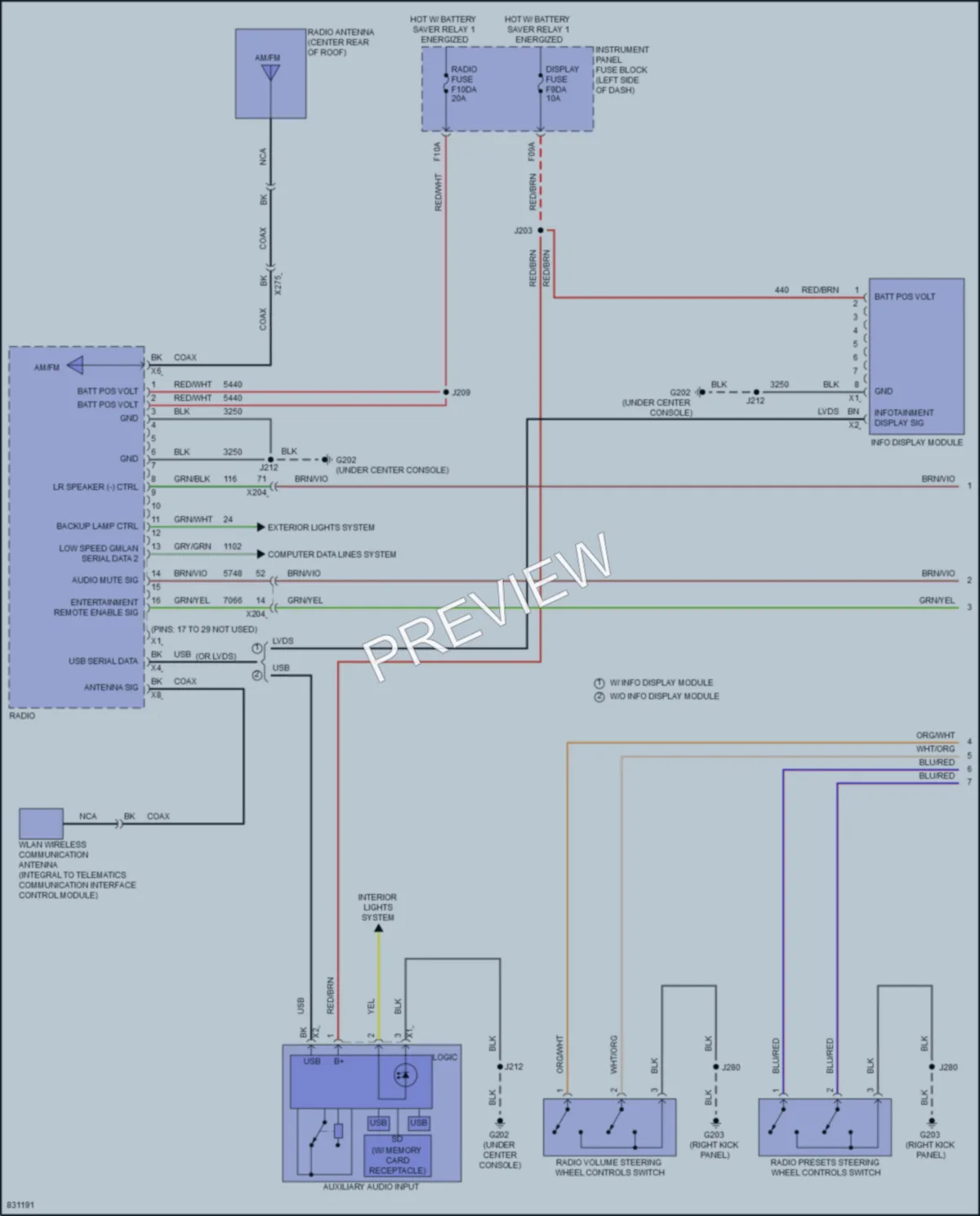 2023 Chevrolet TrailBlazer Radio wiring diagram preview