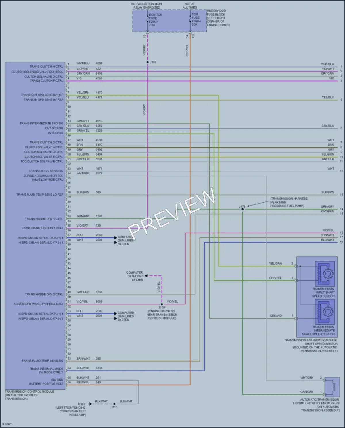2023 Chevrolet TrailBlazer Transmission wiring diagram preview