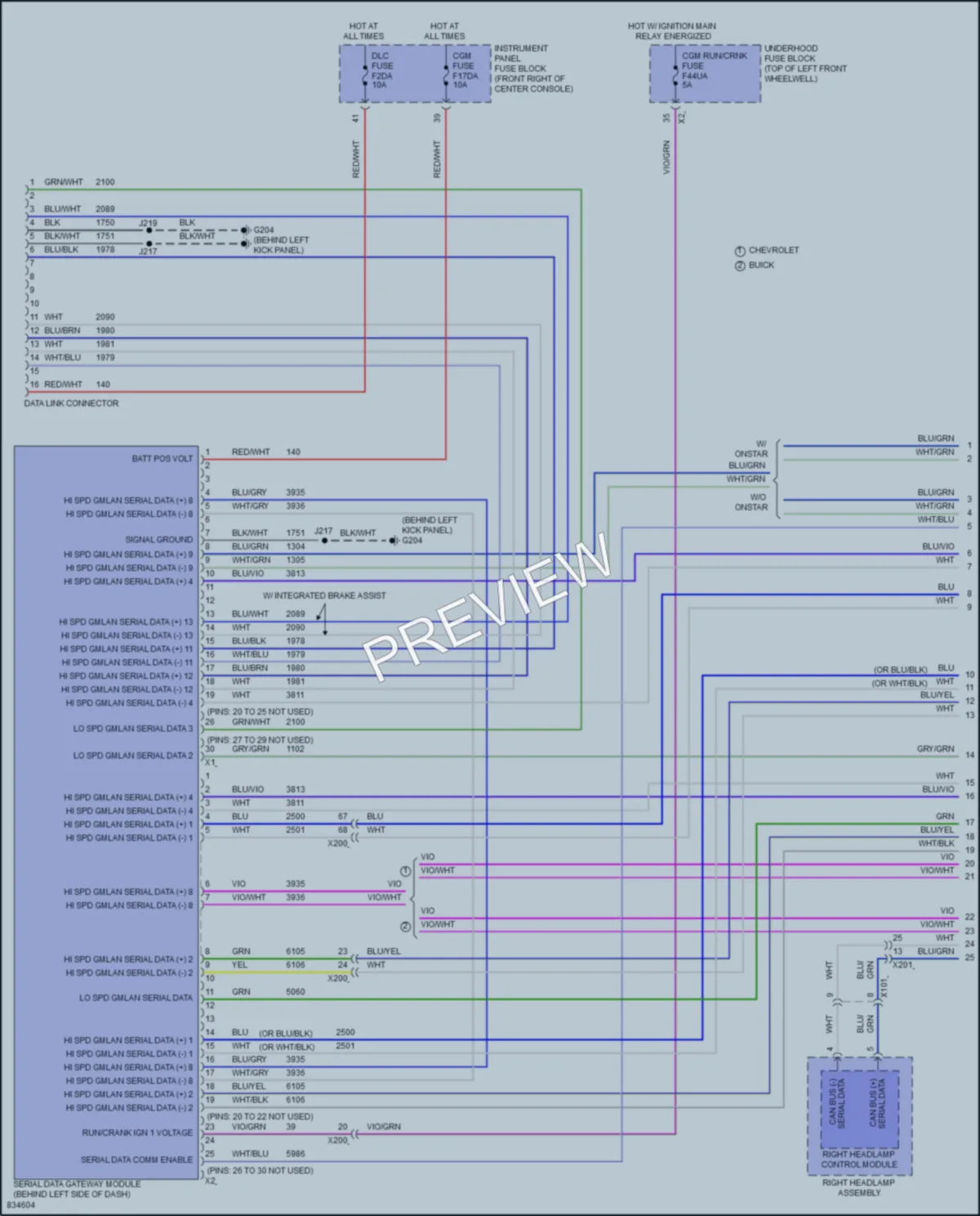 2023 Chevrolet Traverse Computer Data Lines wiring diagram preview