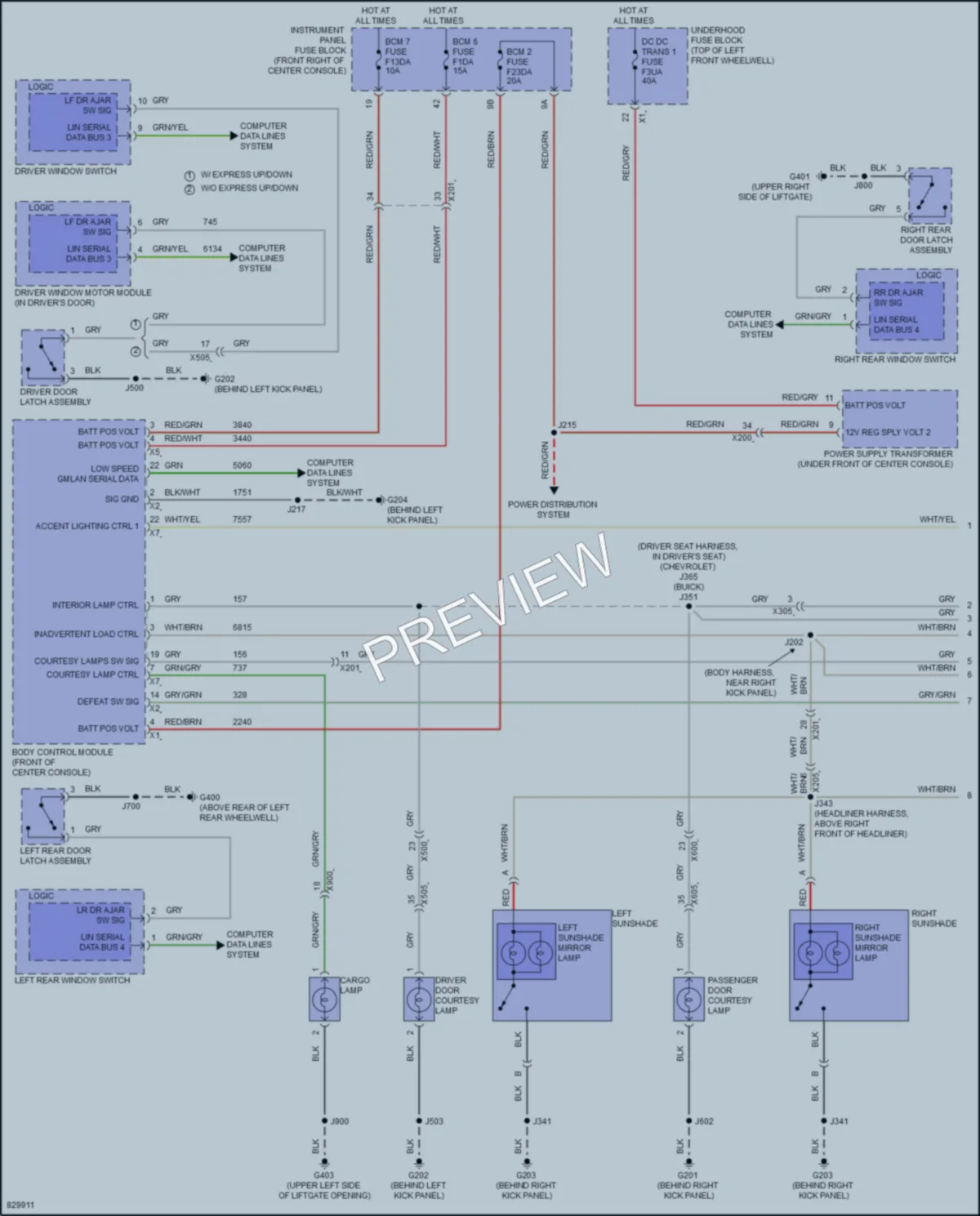 2023 Chevrolet Traverse Interior Lights wiring diagram preview