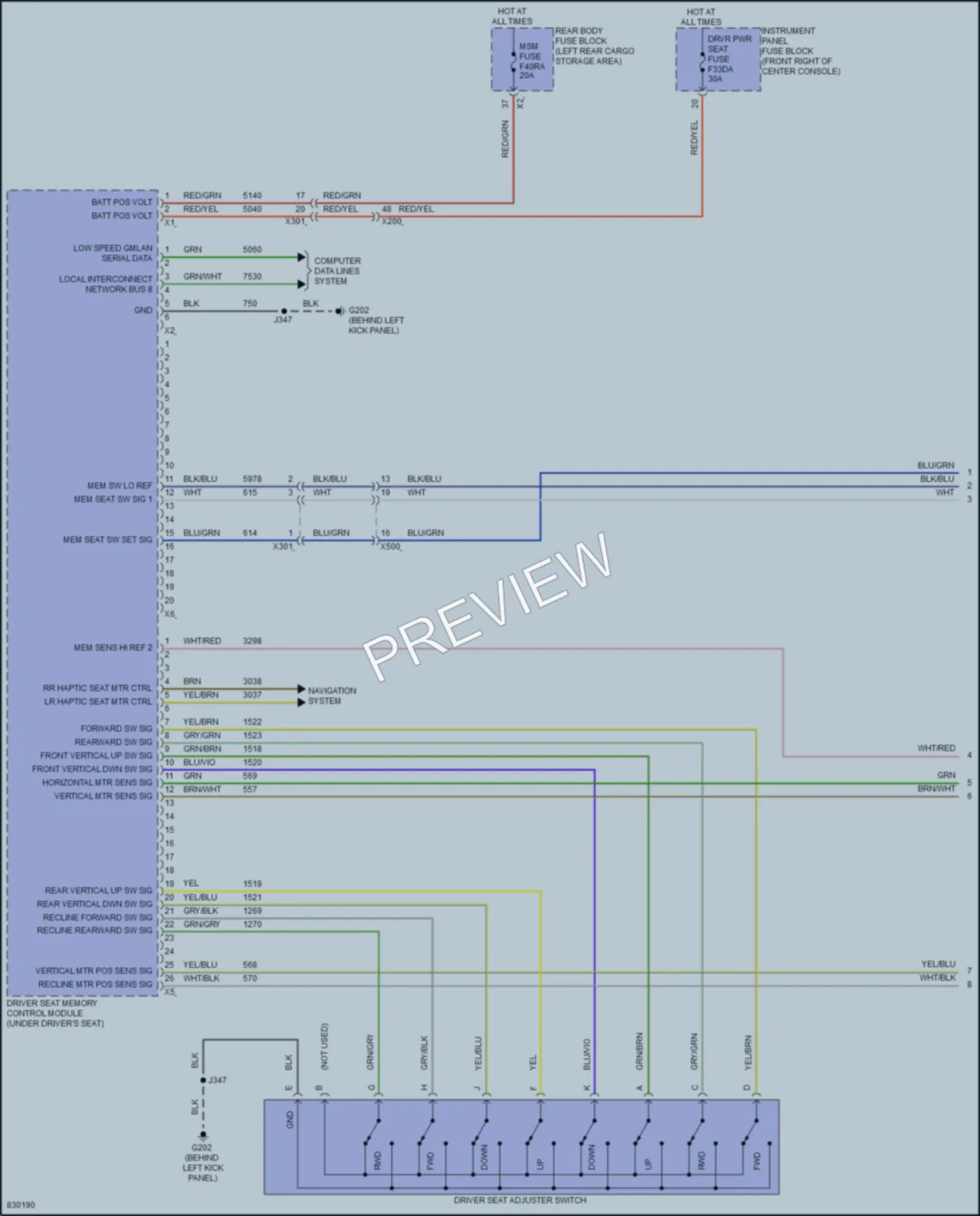 2023 Chevrolet Traverse Memory Systems wiring diagram preview