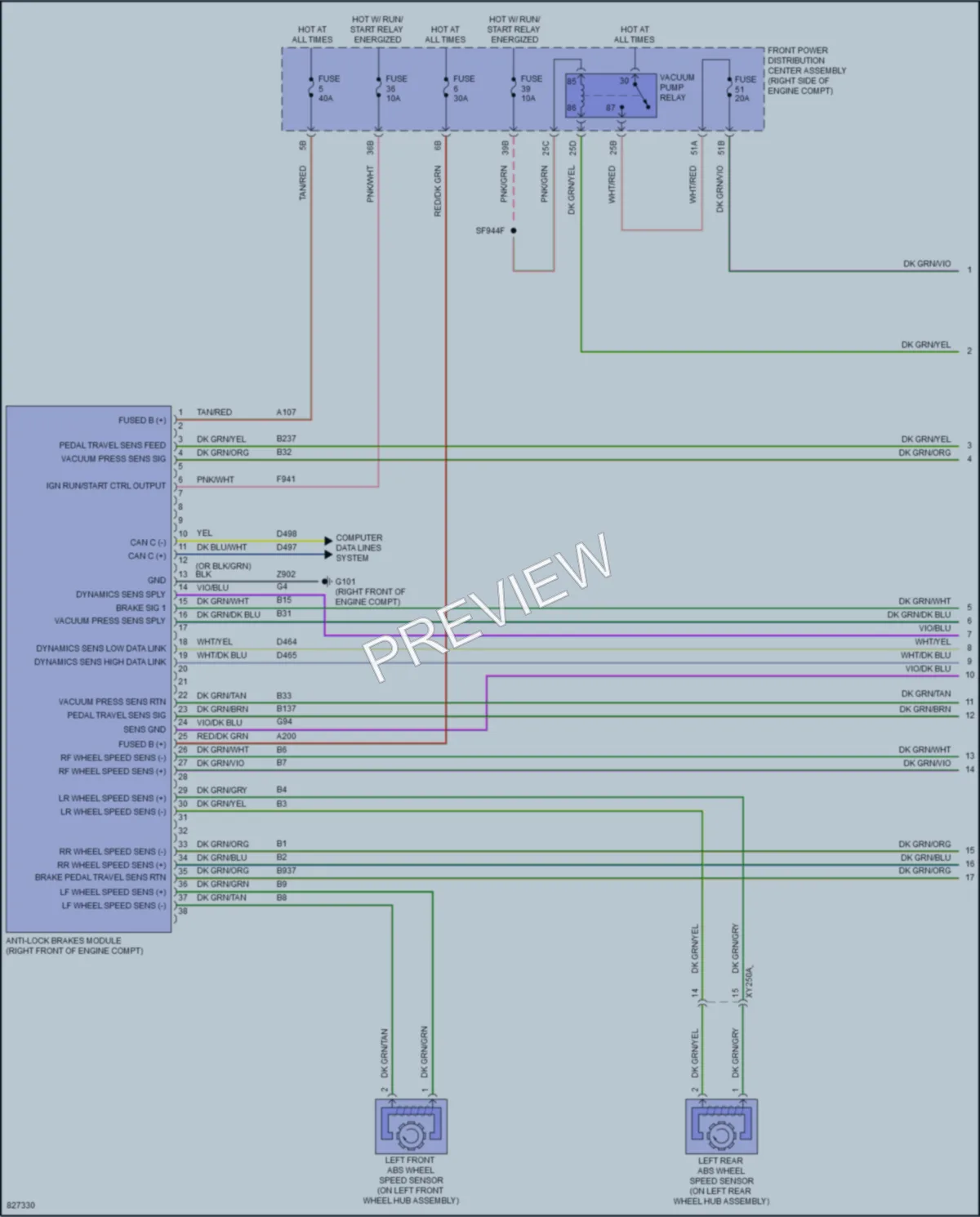 2023 Chrysler 300 Anti Lock Brakes wiring diagram preview