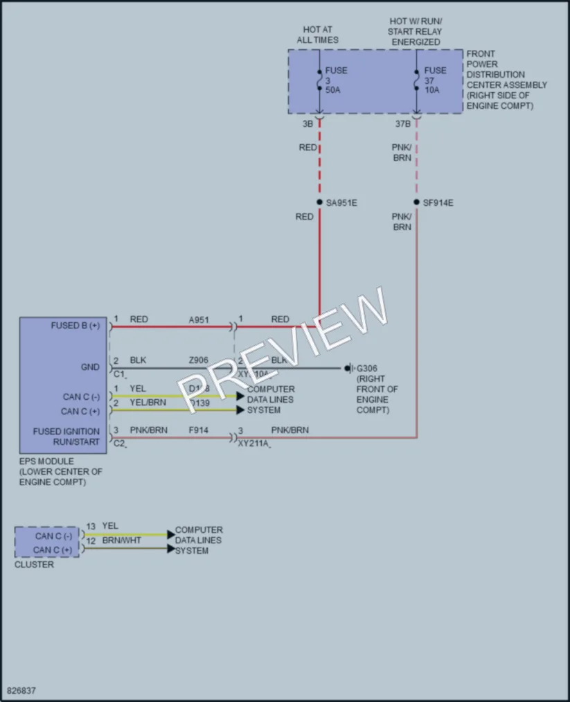2023 Chrysler 300 Electronic Power Steering wiring diagram preview