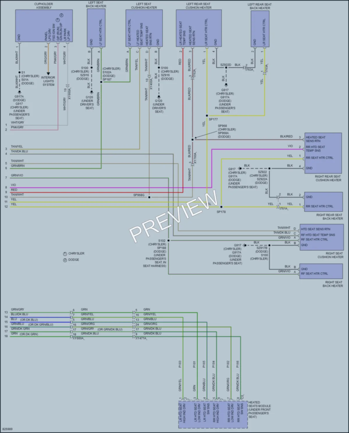 2023 Chrysler 300 Power Seats wiring diagram preview