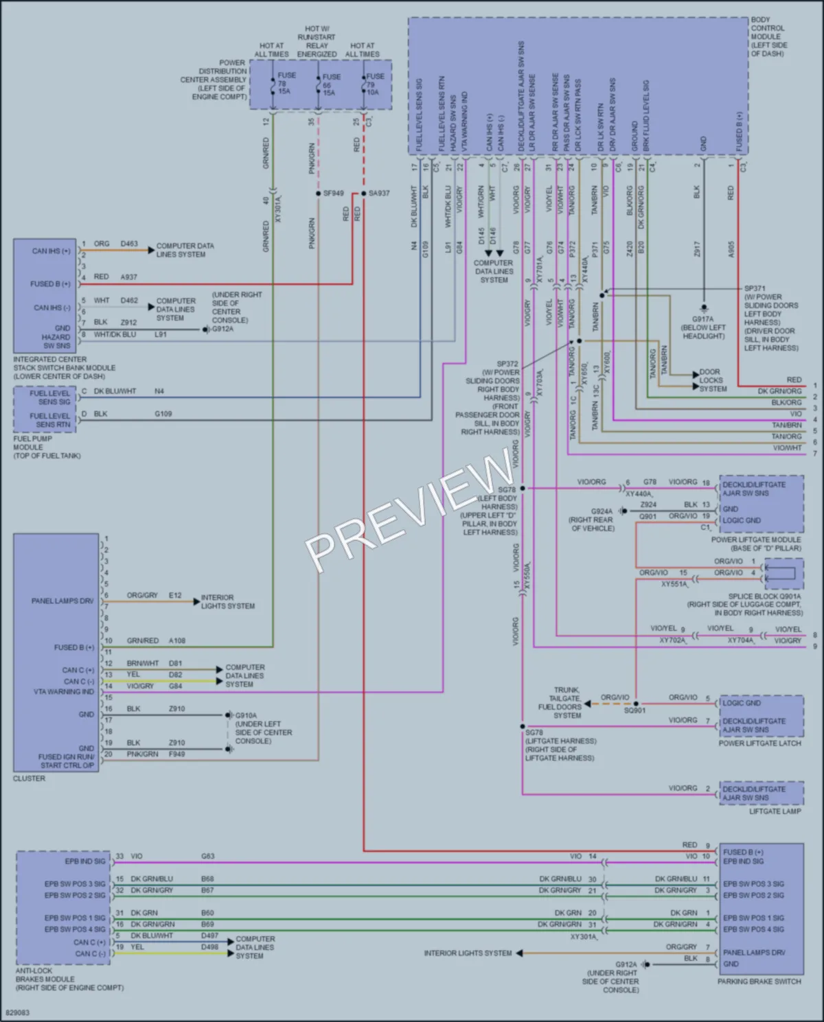 2023 Chrysler PacificaHybrid Instrument Cluster wiring diagram preview
