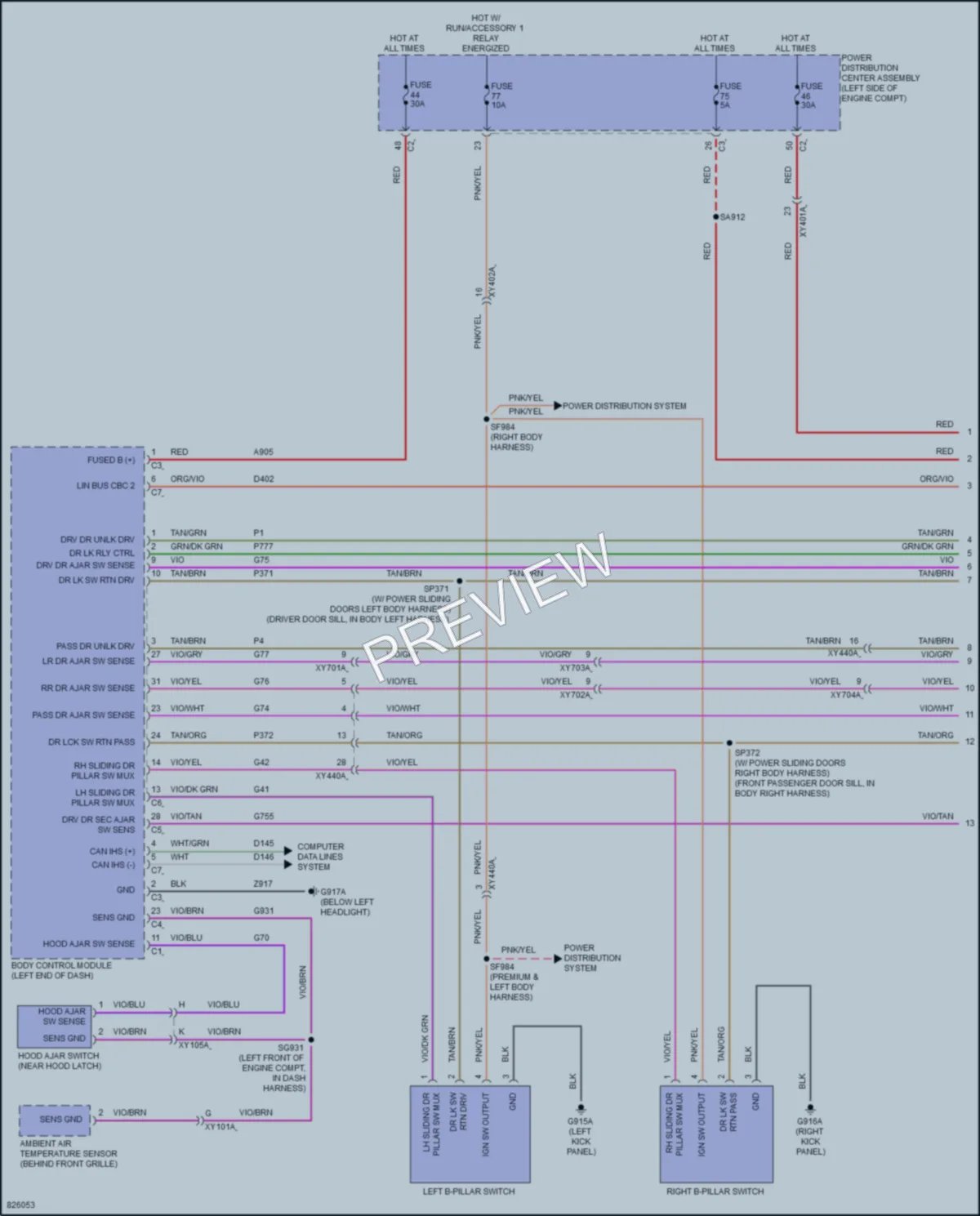 2023 Chrysler Voyager Anti Theft wiring diagram preview