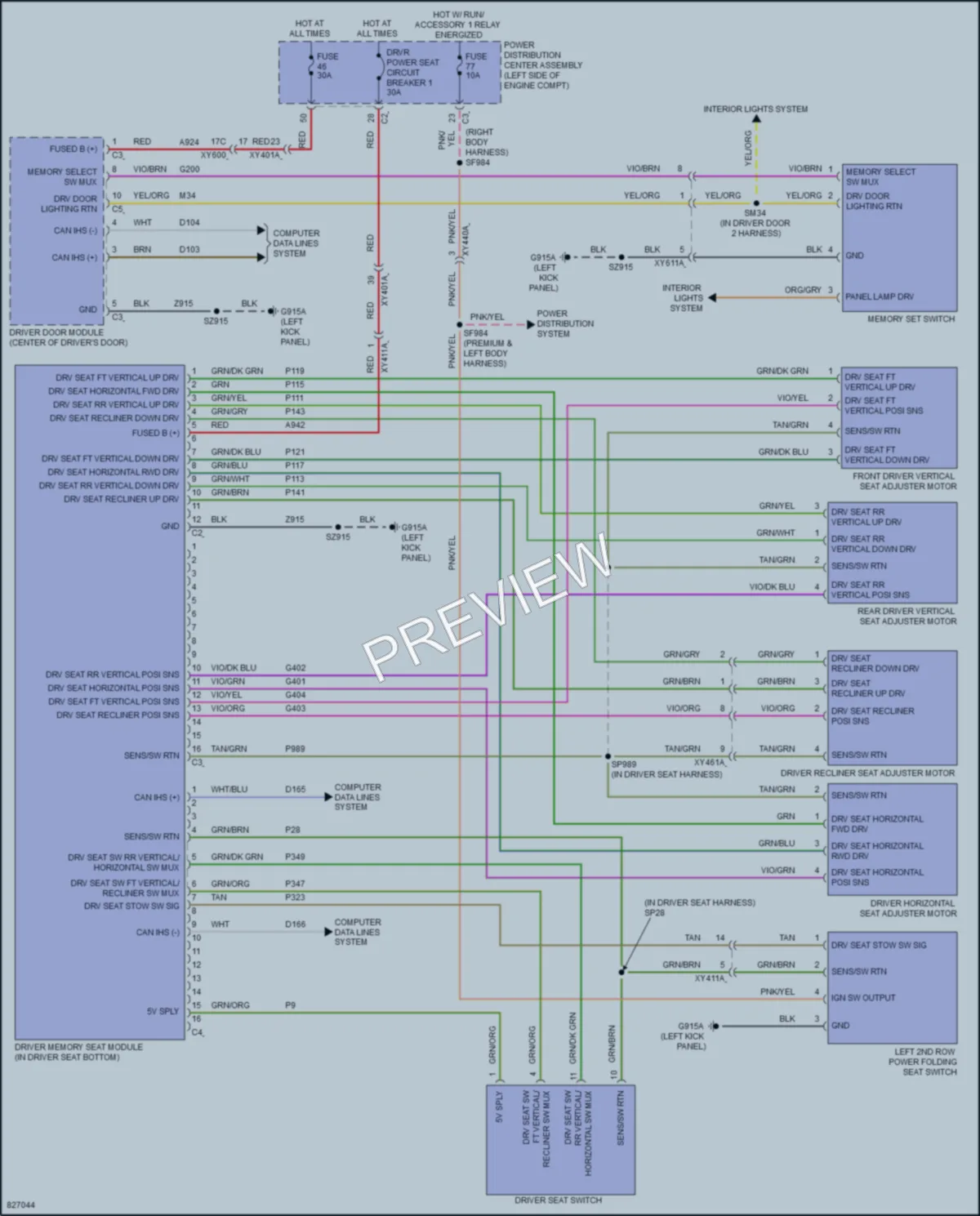 2023 Chrysler Voyager Memory Systems wiring diagram preview