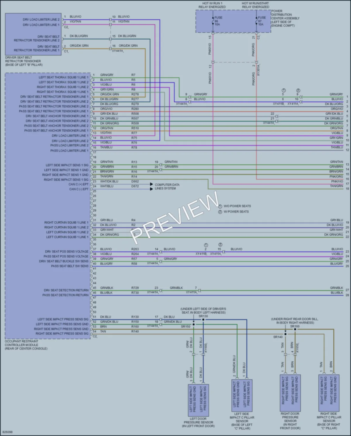 2023 Chrysler Voyager Supplemental Restraints wiring diagram preview