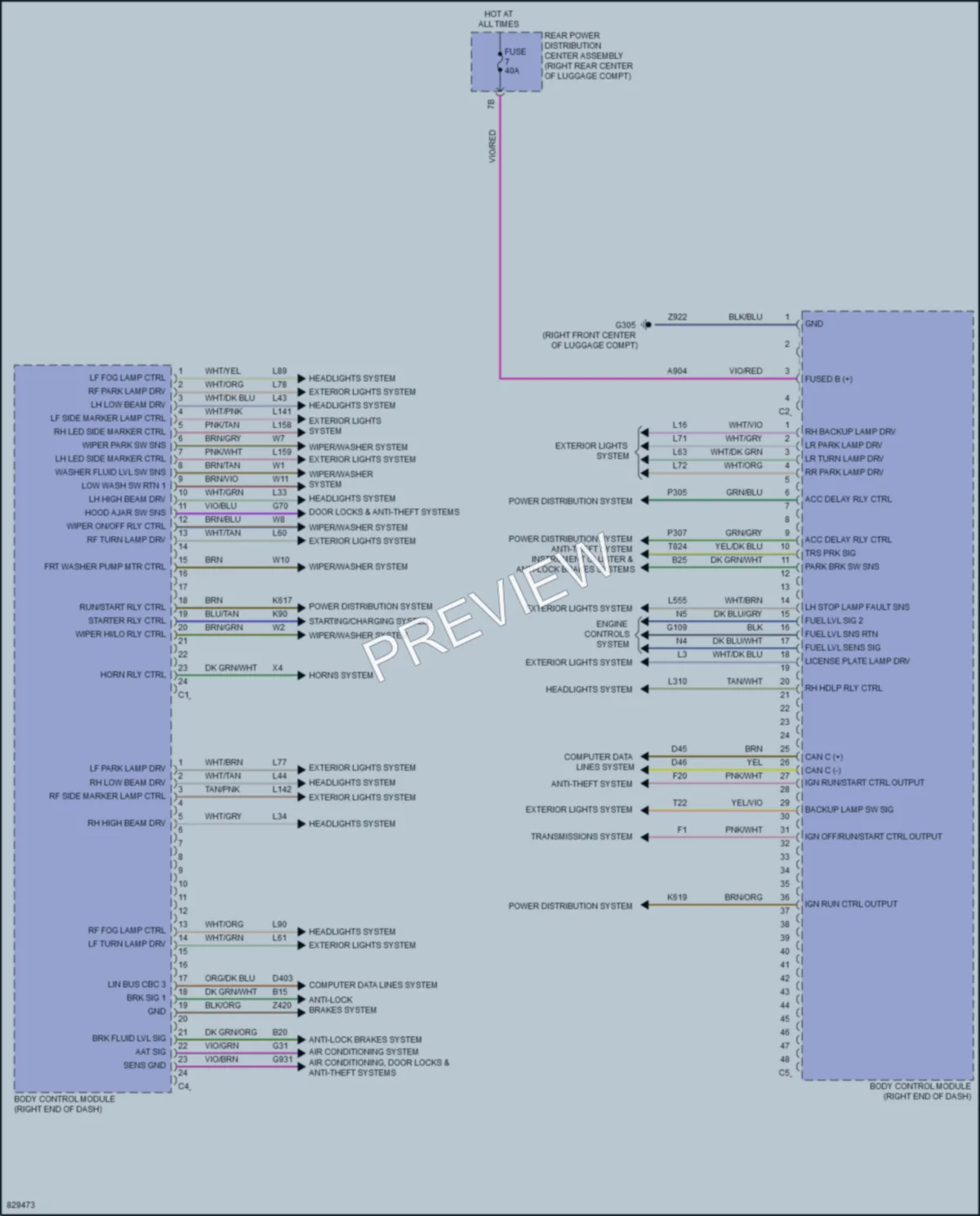 2023 Dodge Challenger Body Control Modules wiring diagram preview