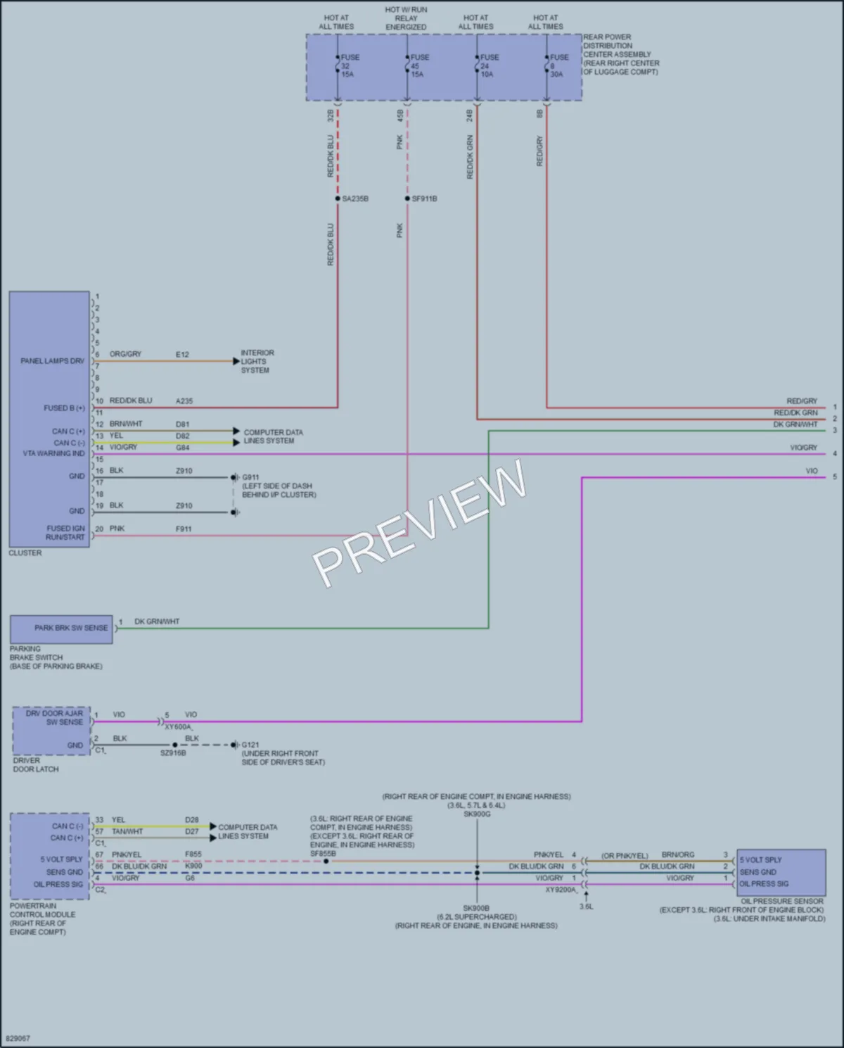 2023 Dodge Challenger Instrument Cluster wiring diagram preview