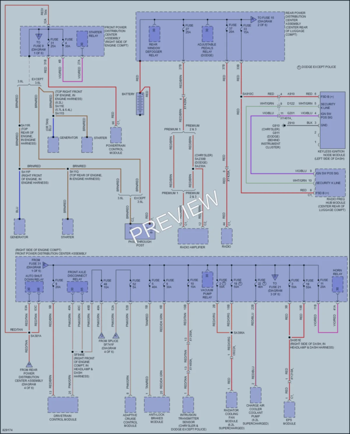 2023 Dodge Charger Power Distribution wiring diagram preview
