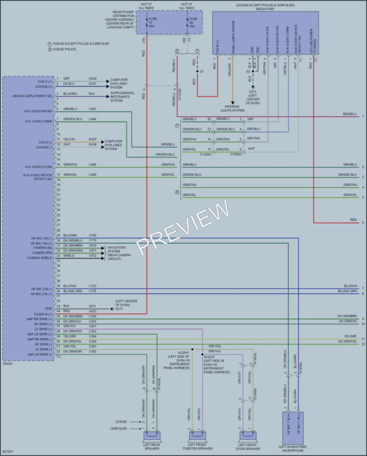 2023 Dodge Charger Radio wiring diagram preview
