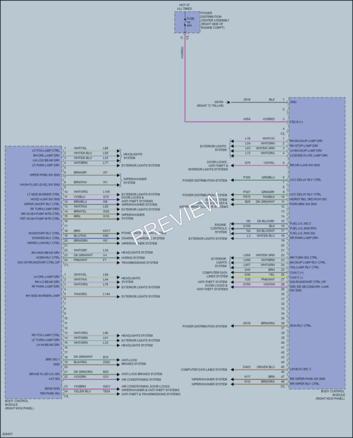 2023 Dodge Durango Body Control Modules wiring diagram preview